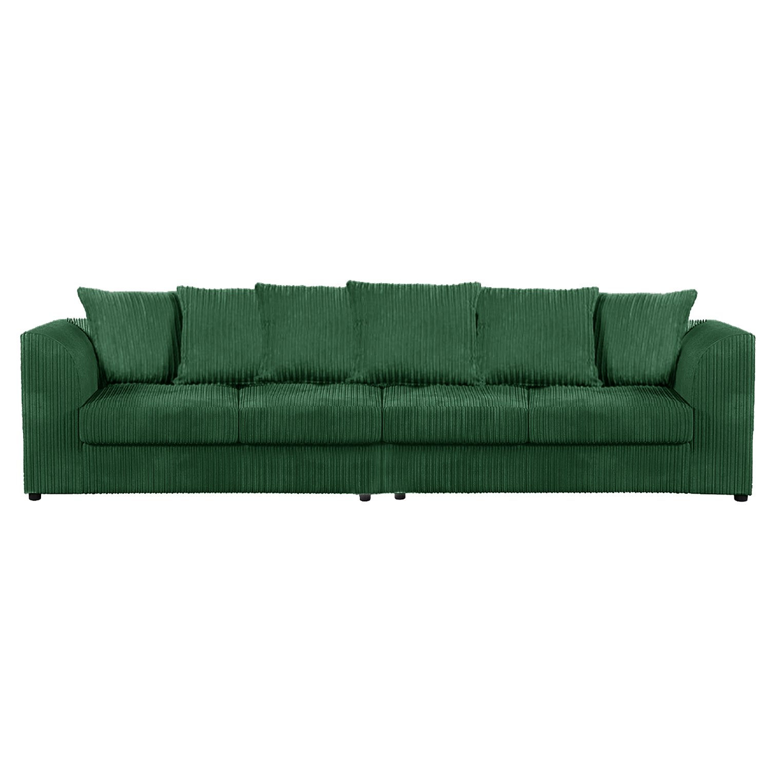 Rackhams Green Luxor Cord Long Fabric 4 Seater - Scatter Back
