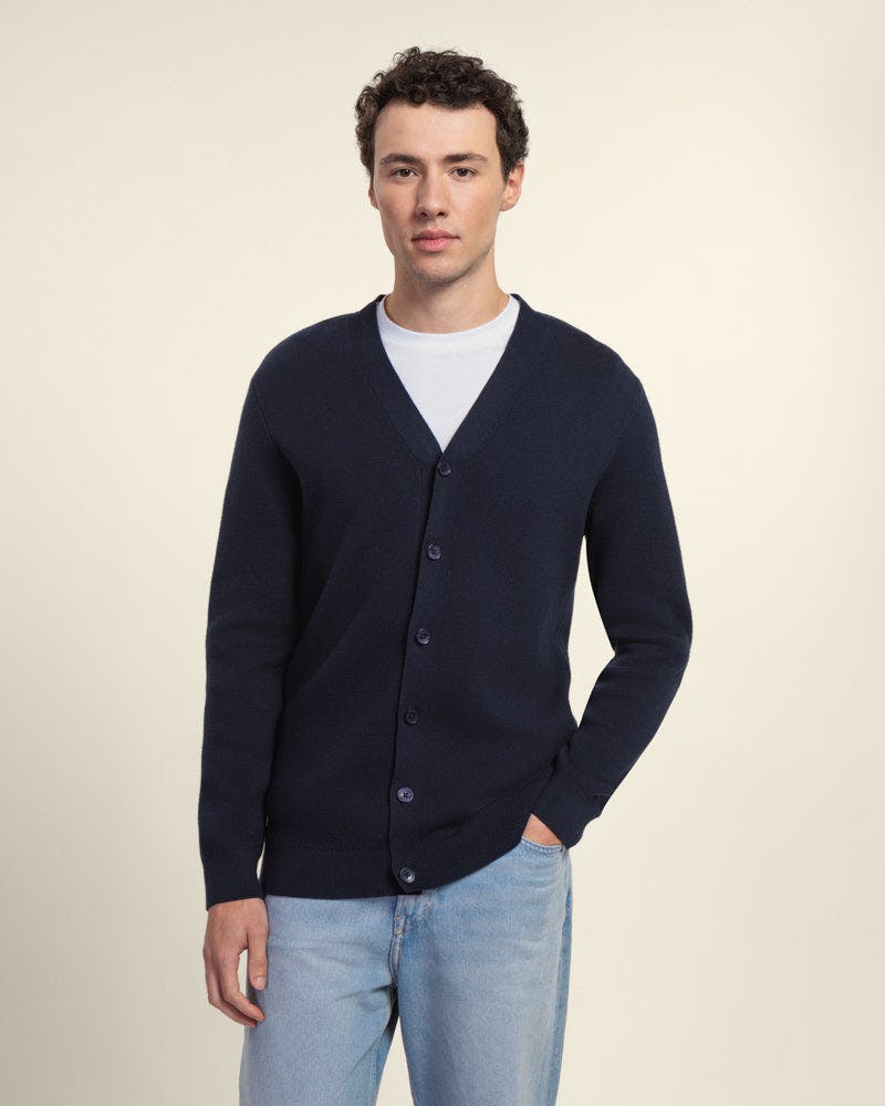 Larsson & Co Milano Knit V-Neck Cardigan - Navy - Xl