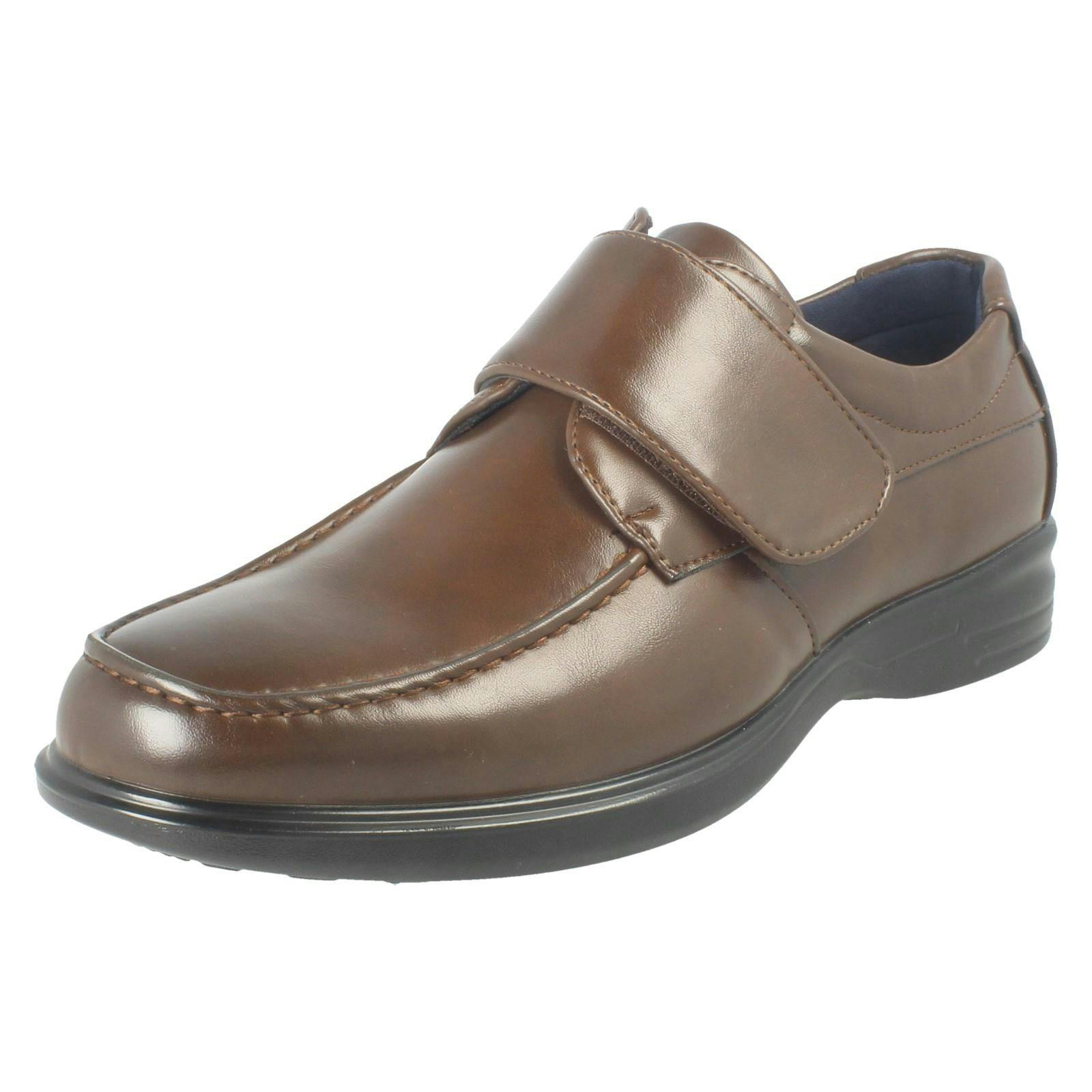 Thomas Blunt Men's Brown Hook And Loop Strap Formal Shoes A1138 - Uk 8
