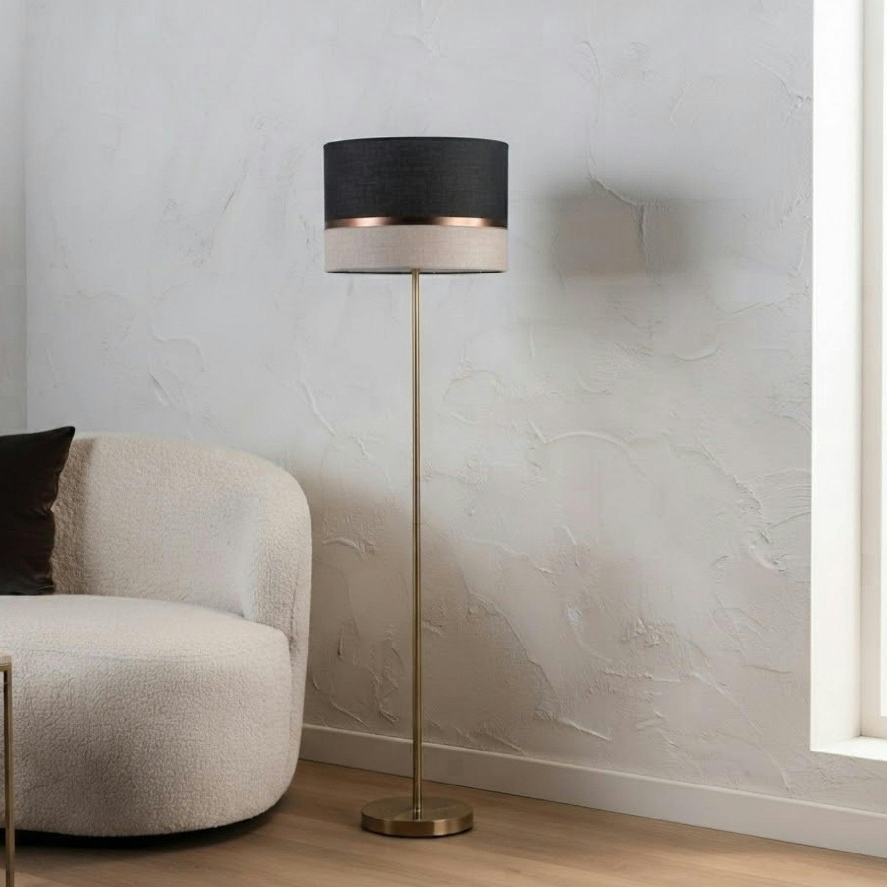 Garden Greatness Brown/Light Velvet Stripe Floor Lamp Statement