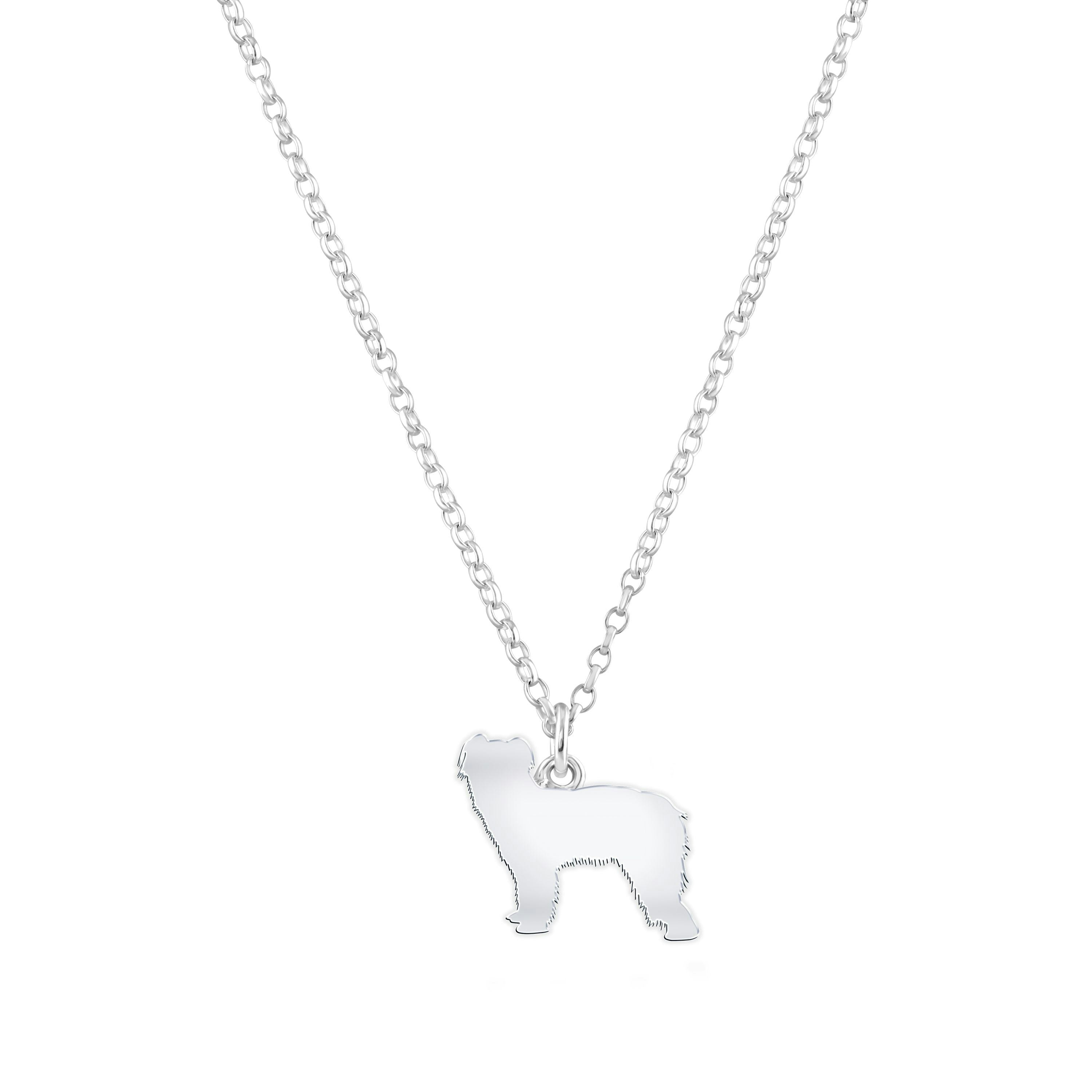 Mylee London Silver Pyrenean Sheepdog Silhouette Necklace - Personalised - Yes