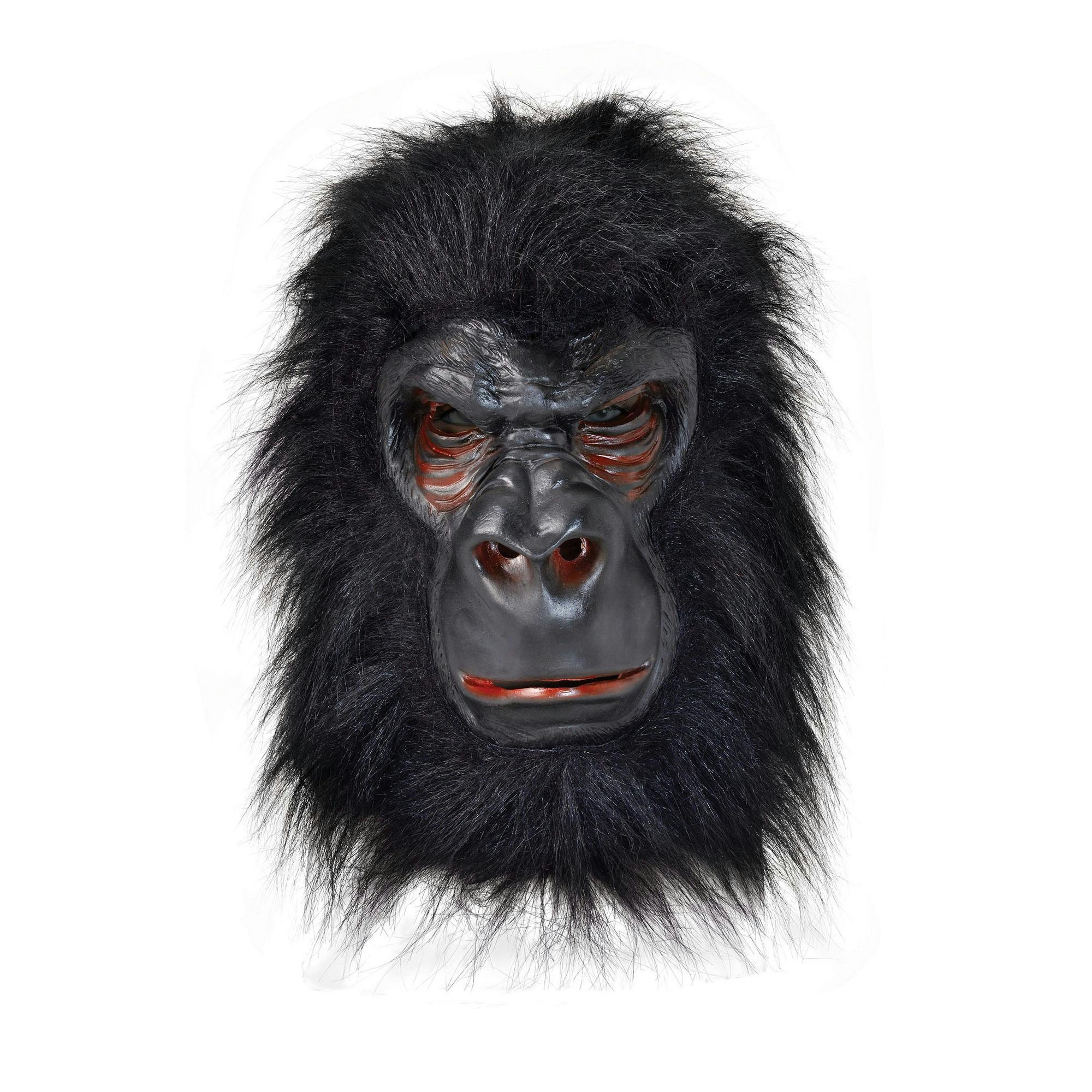 Bristol Novelty Unisex Black Adults Latex Gorilla Mask With Hair - One Size