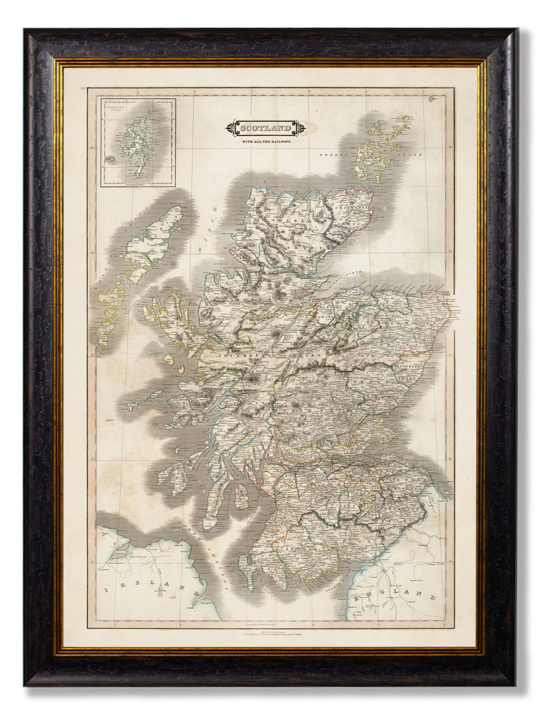 Exceptional Art C.1831 Map Of Scotland - 70 X 95Cm - Oxford