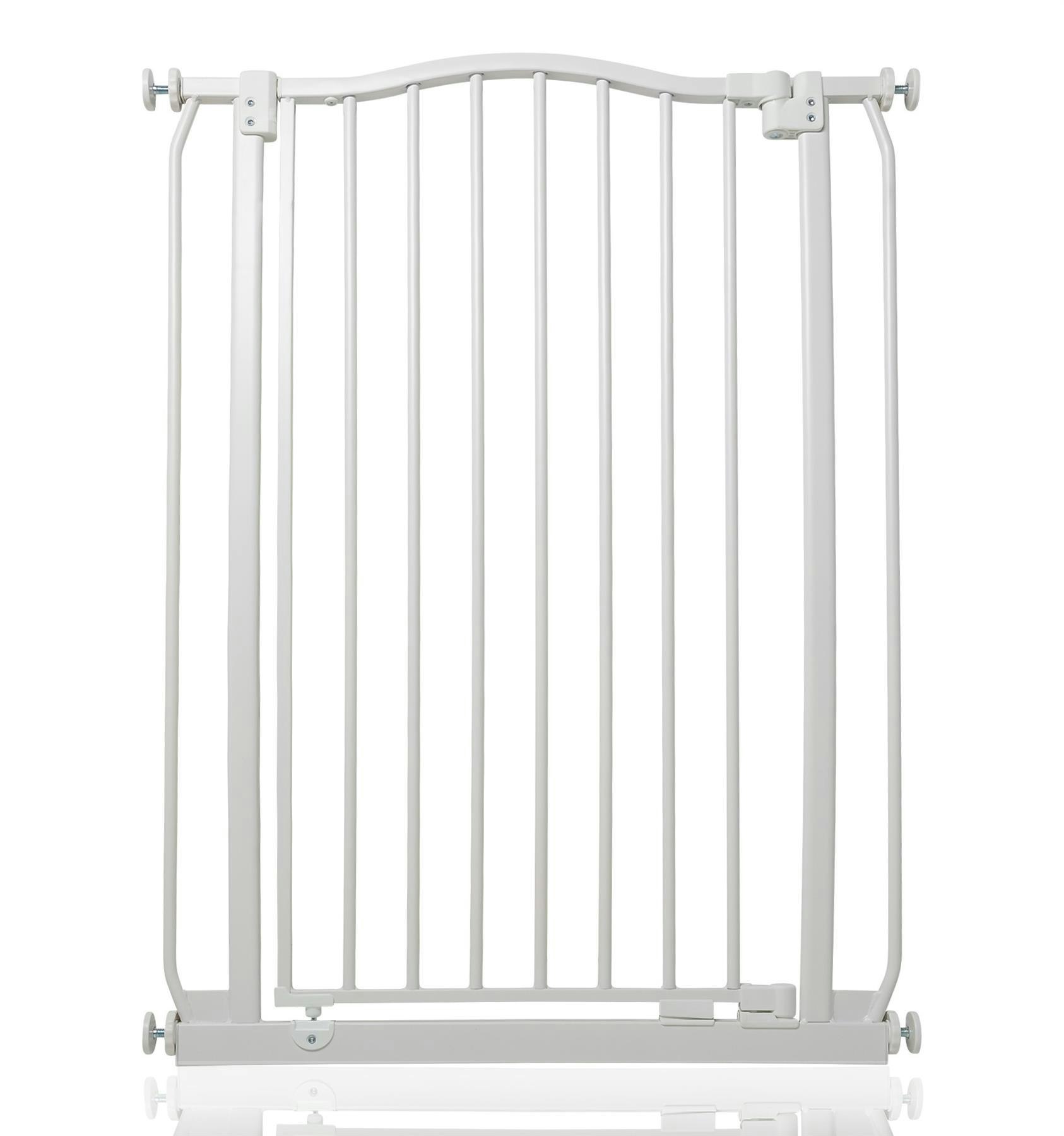 Safetots White Extra Tall Curved Top Safety Gate, 71Cm - 80Cm, Matt Extra Tall 100Cm In Height, Pressure Fit Stair Gate - Metal - 71Cm -80Cm