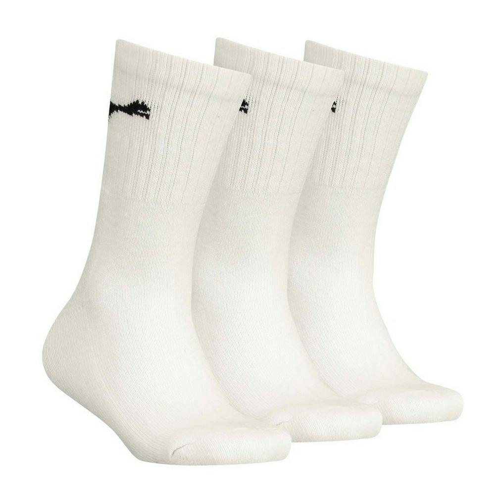 Puma White Childrens/Kids Logo Crew Socks (Pack Of 3) - 9 Uk Child-11.5 Uk - 77% Cotton/21% Polyamide/2% Elastane