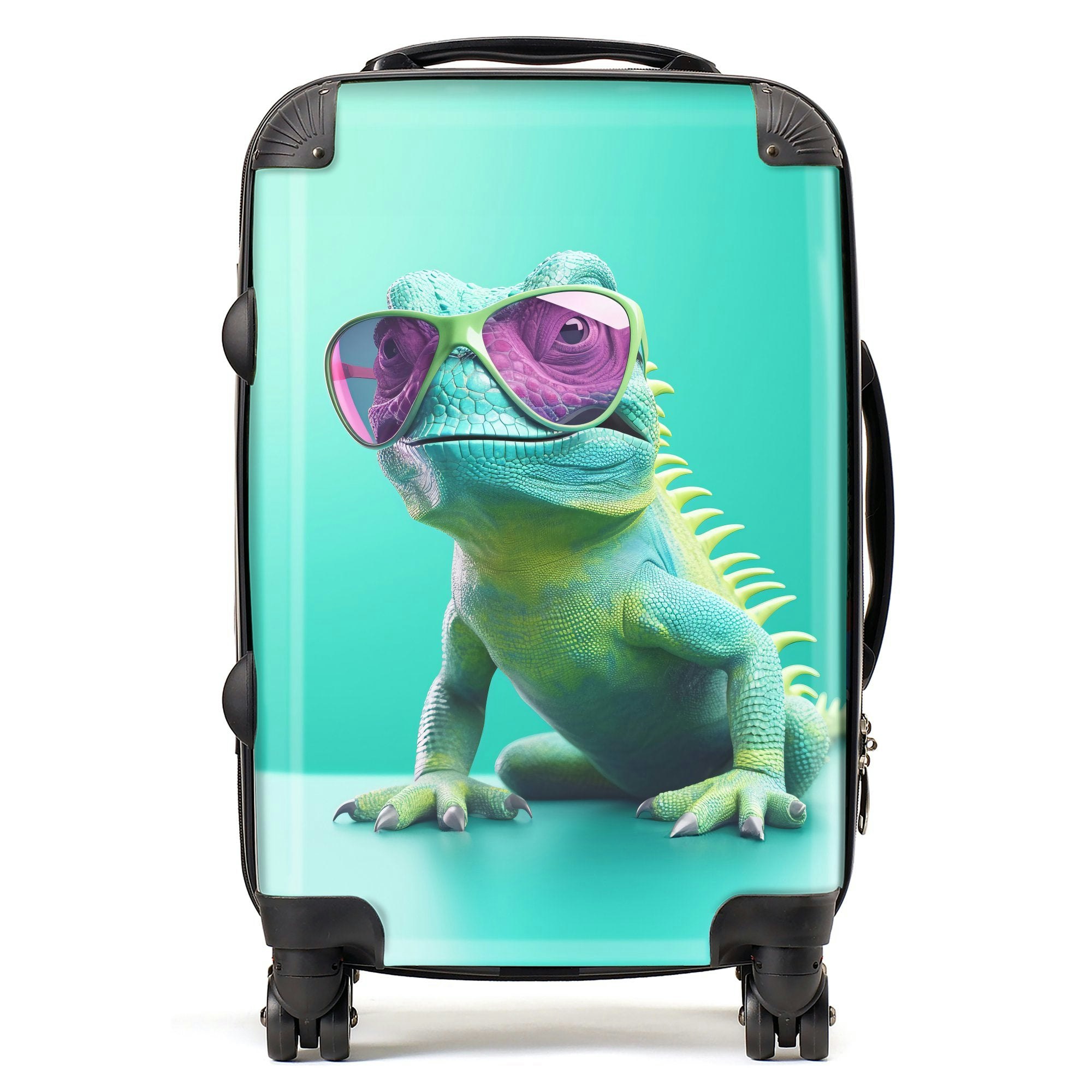 Warren Reed Happy Splashart Iguana Wearing Glasses Suitcase - Cabin