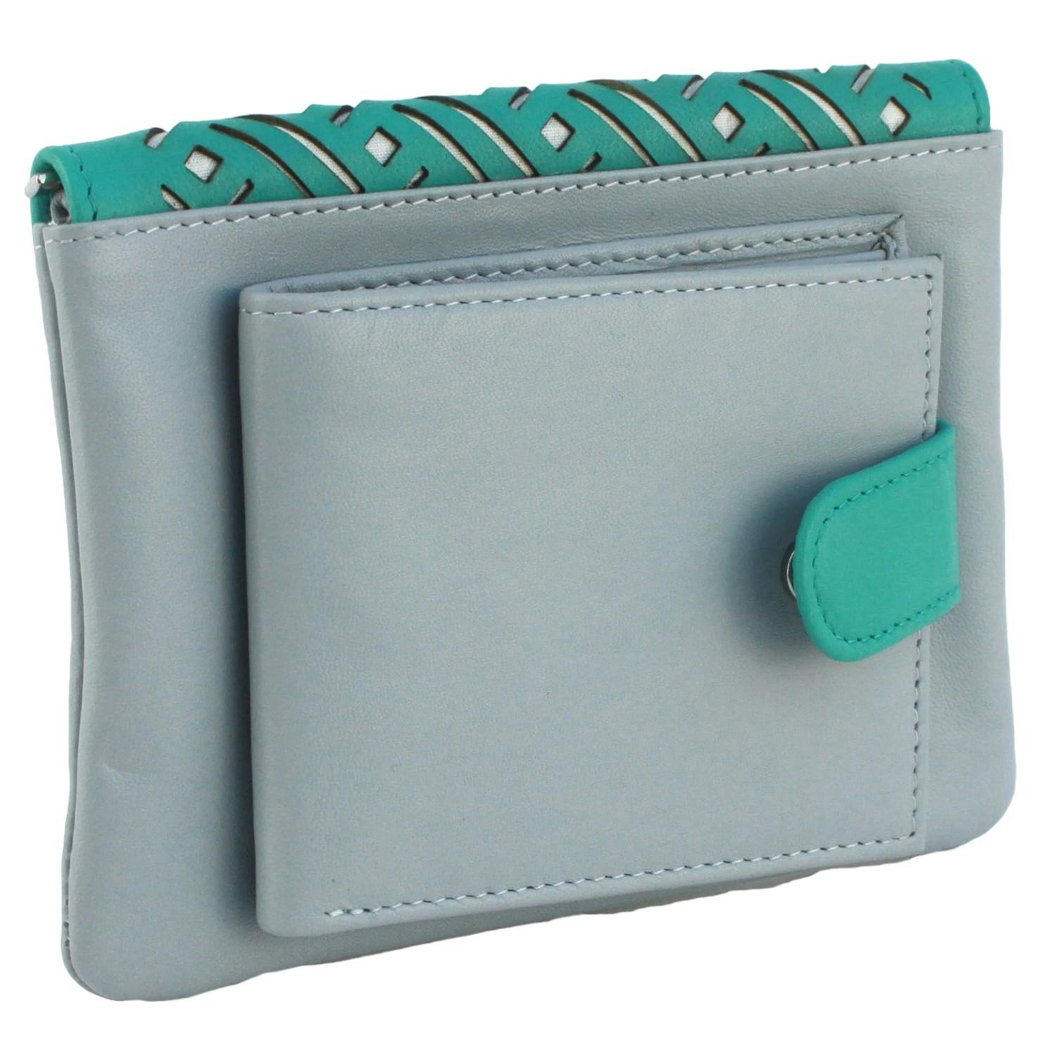 Eastern Counties Leather Women's Light/Grey/Turquoise / Luna Leather Purse - / - One Size - / - 100% Leather