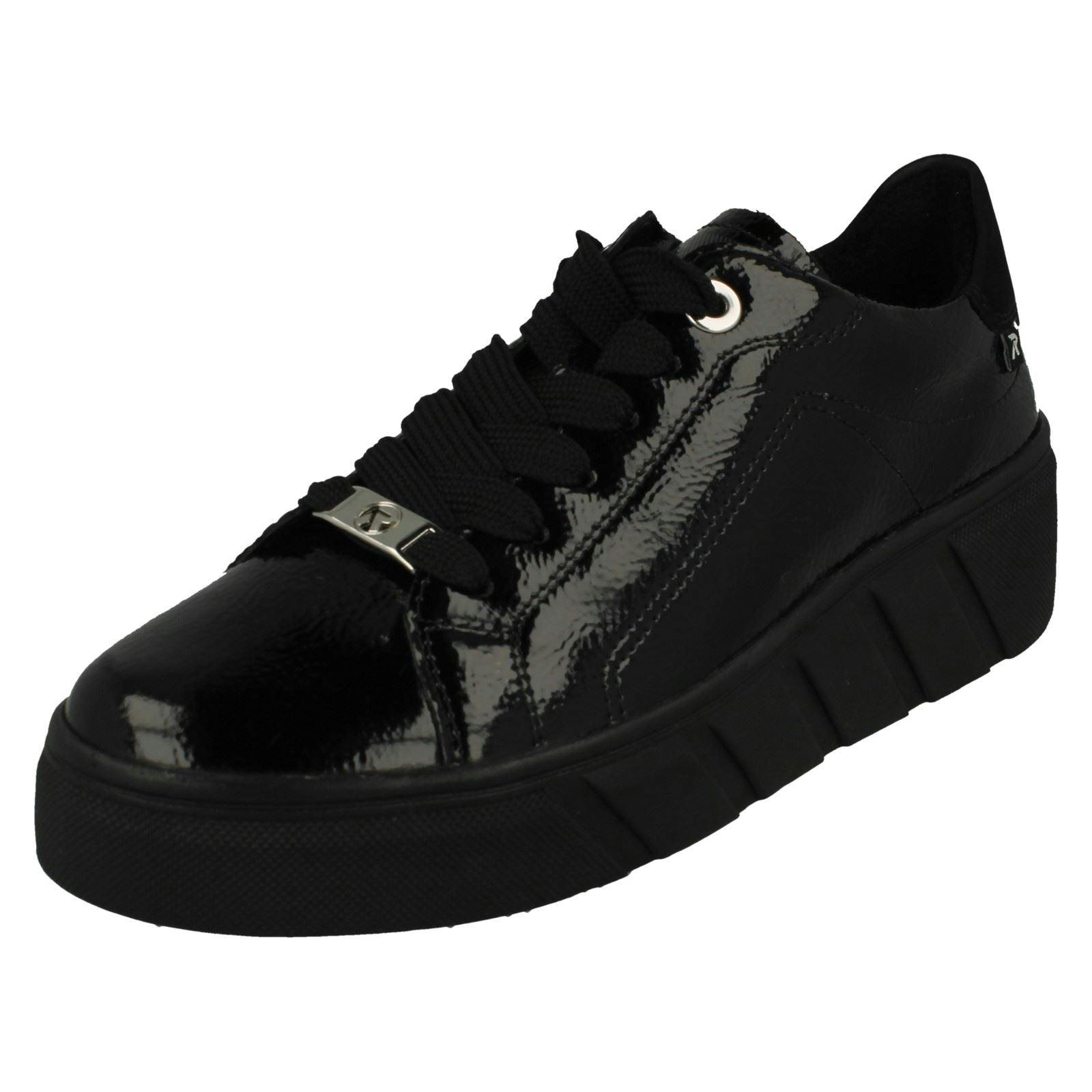 Rieker Women's Black Evolution Soft Casual Lace Up Trainers W0501 - Uk 6