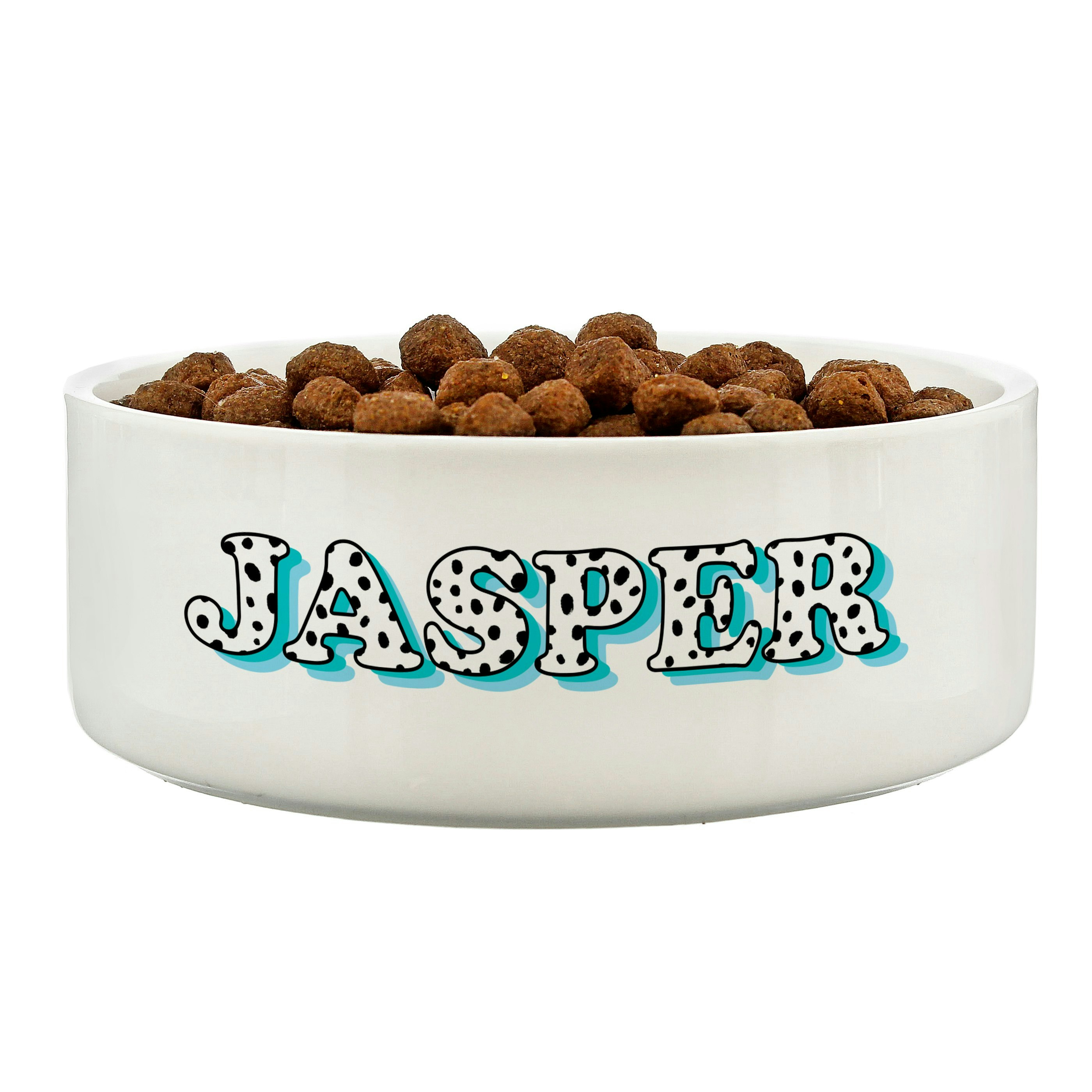 Personalised Memento Company Blue Personalised Spots Name 14Cm Medium Pet Bowl