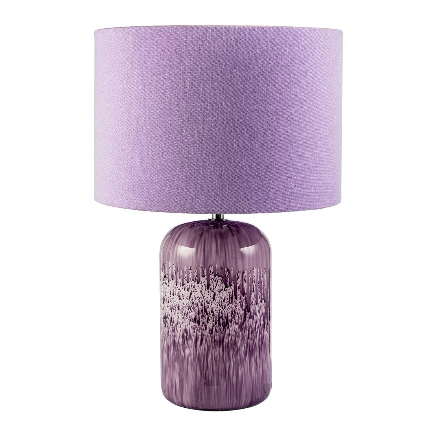 Happy Homewares Lavender/Lilac Modern Marble Drip Snowflake Glass Lamp With Shade