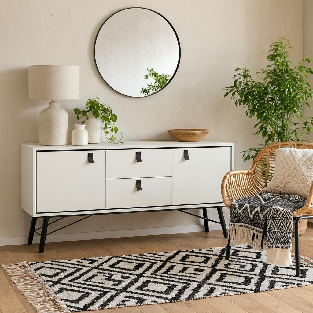 Wyld Haus White Juno Sideboard 2 Doors 2 Drawers