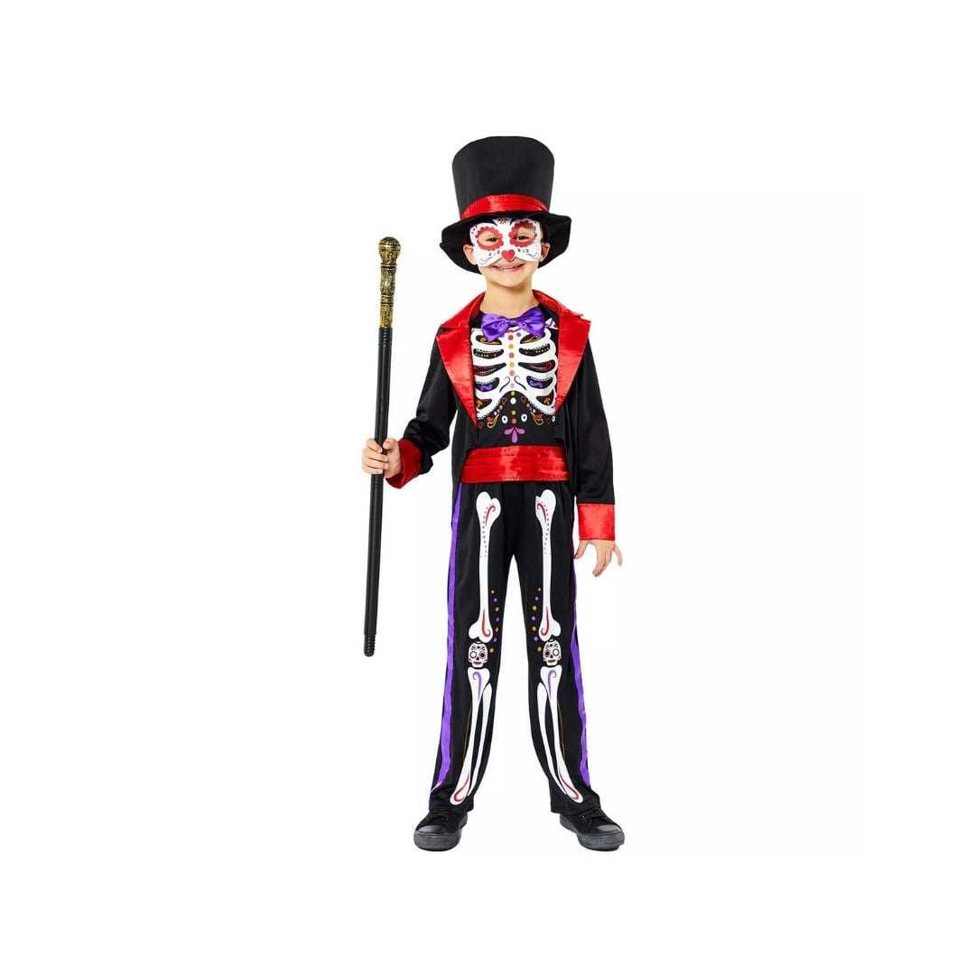 Amscan Boys Black Mexican Day Of The Dead Costume 8-10 Years - 8-10 Years