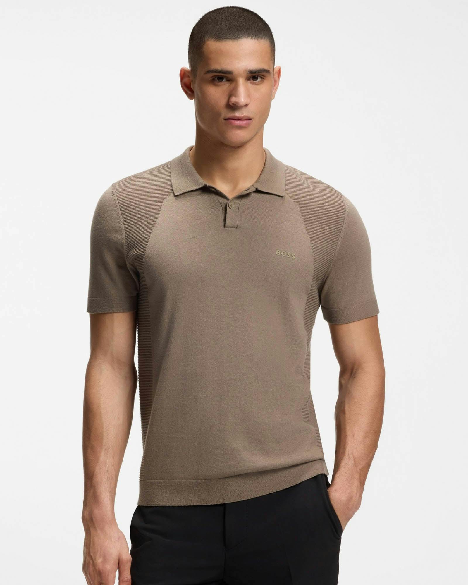 Boss Men's Green/Light Motum-Lite Short Sleeve Polo Shirt - Light/Pastel 334 - Light/Pastel 334 - L