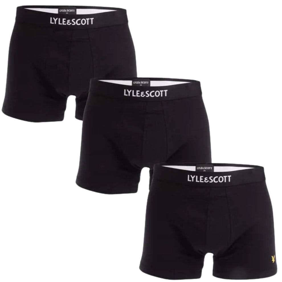 Lyle & Scott Black 3-Pack Devon Boxer Trunks, - M