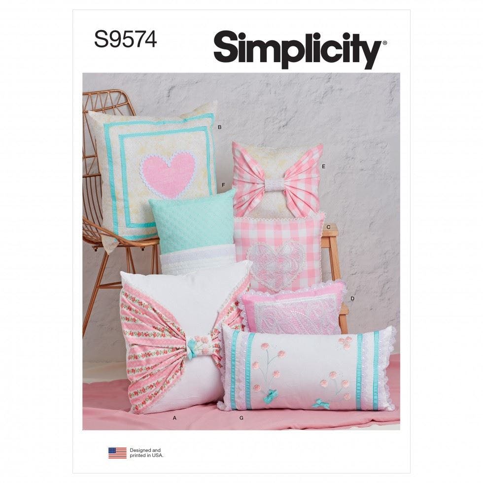 Simplicity Sewing Pattern 9574, Cushions Os (One Size Only) - Intermediate - Os (One Size Only)