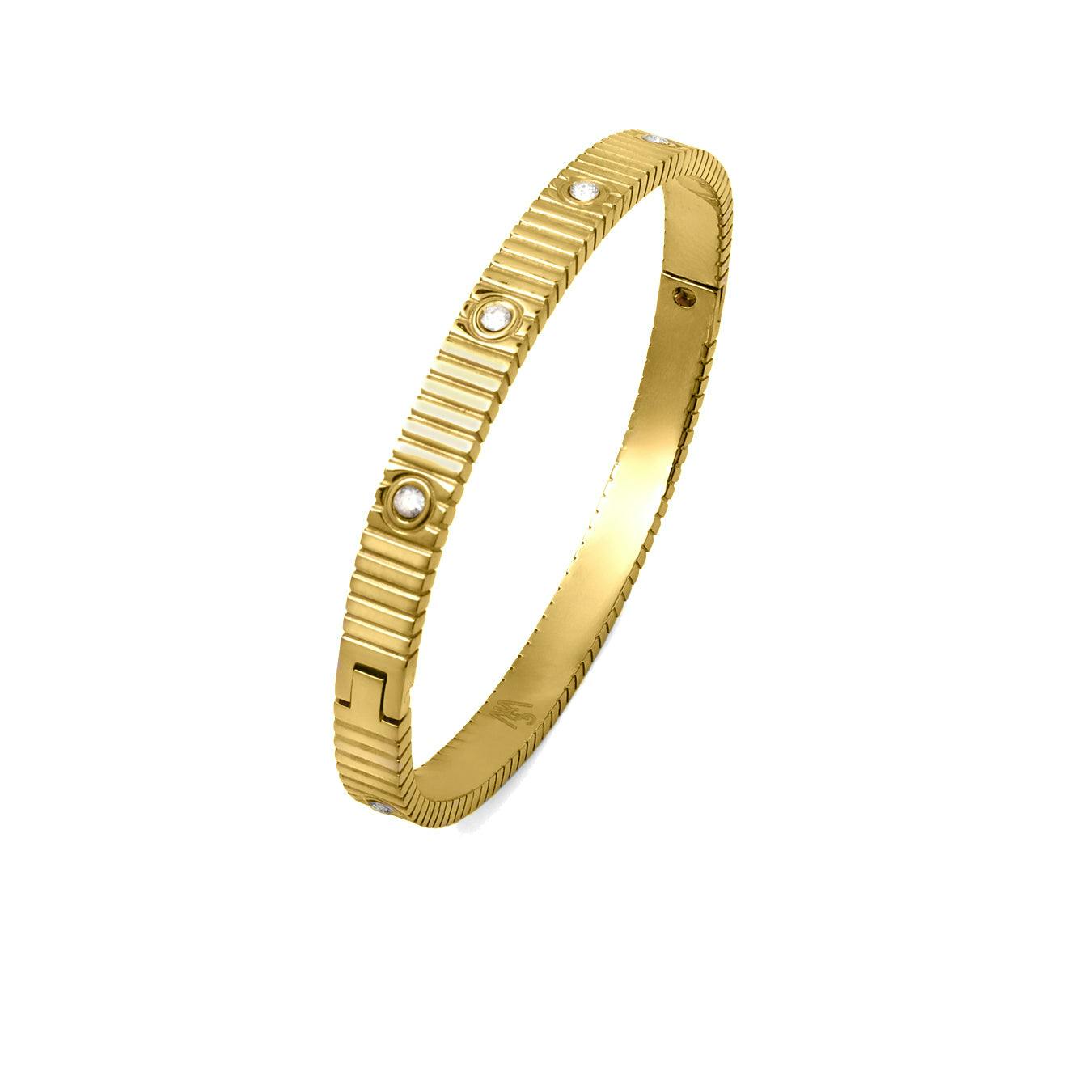 Say It With Yellow/Gold Love Bangle - Plain
