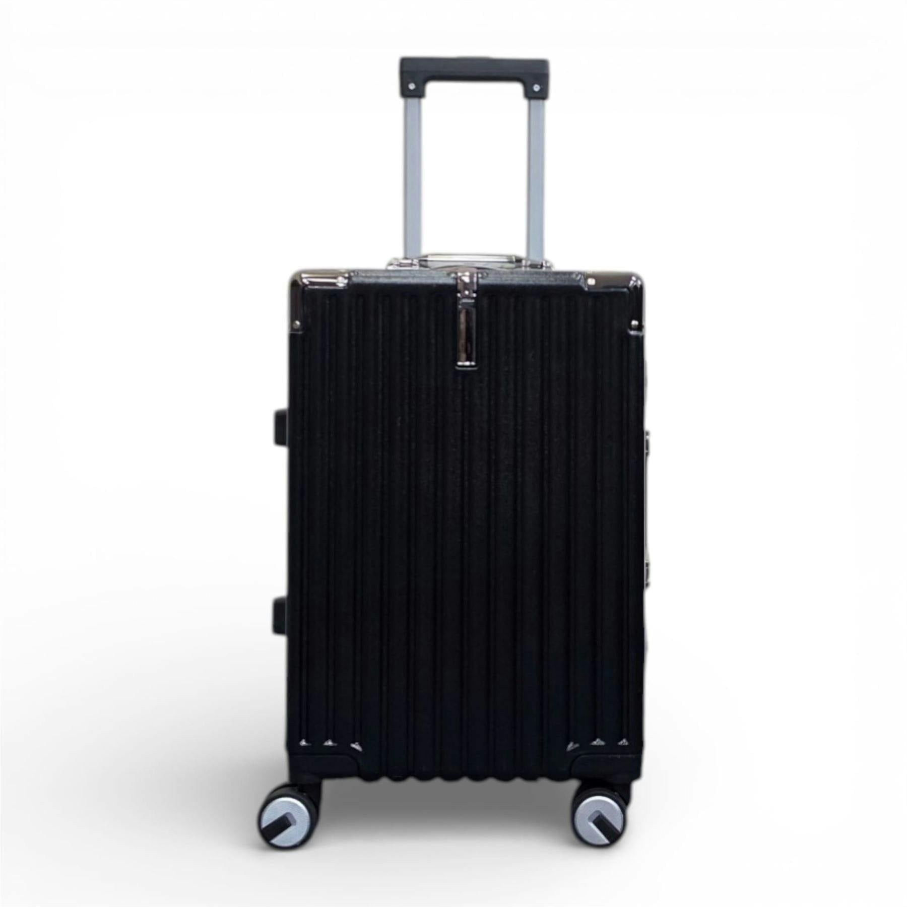 Infinity Luggage Black Hardshell Suitcase Set Robust 8 Wheel Cabin Luggage Suitcases - Cabin