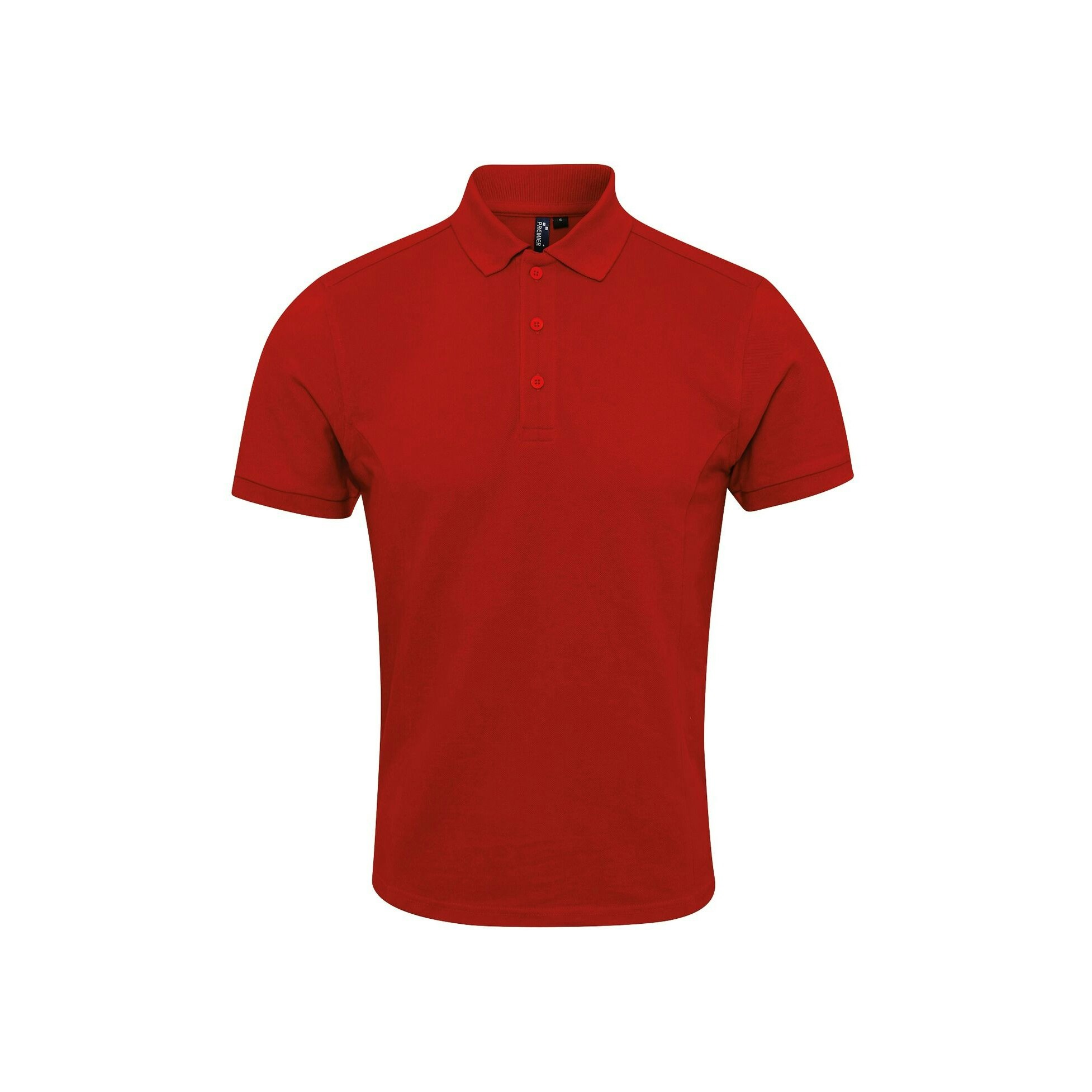 Premier Men's Red Coolchecker Plus Pique Polo With Coolplus In | Size: 4XL - Image 3