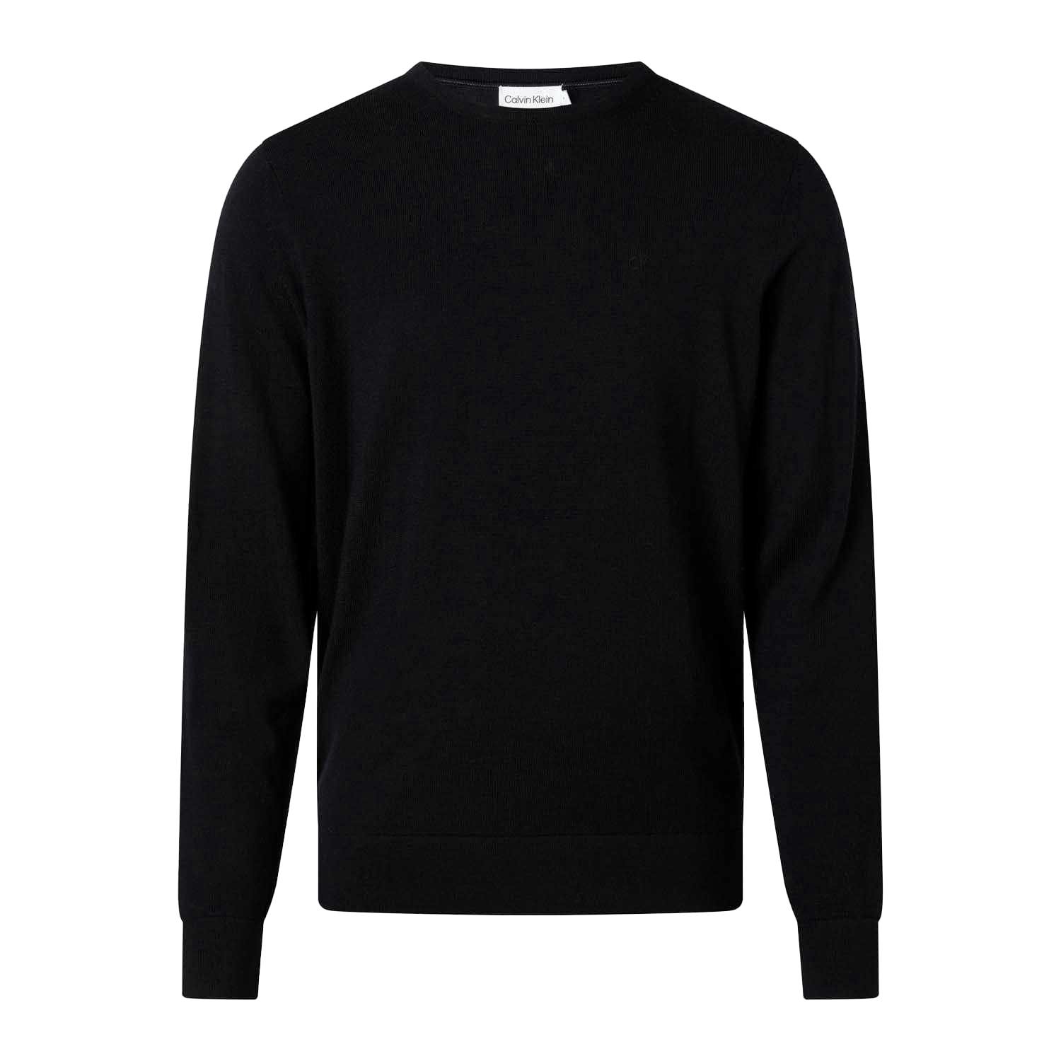 Calvin Klein Men's Black Merino Wool Jumper - S - 100% Merino Wool
