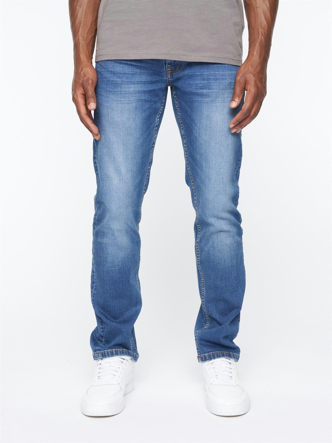 Crosshatch Men's Svelte Slim Fit Stretch Jeans Stone Wash - W30 L30