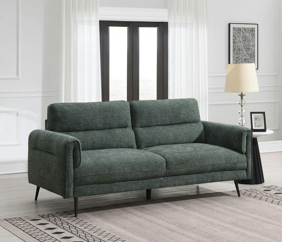 Black Newtown 3 Seater Sofa - Moss
