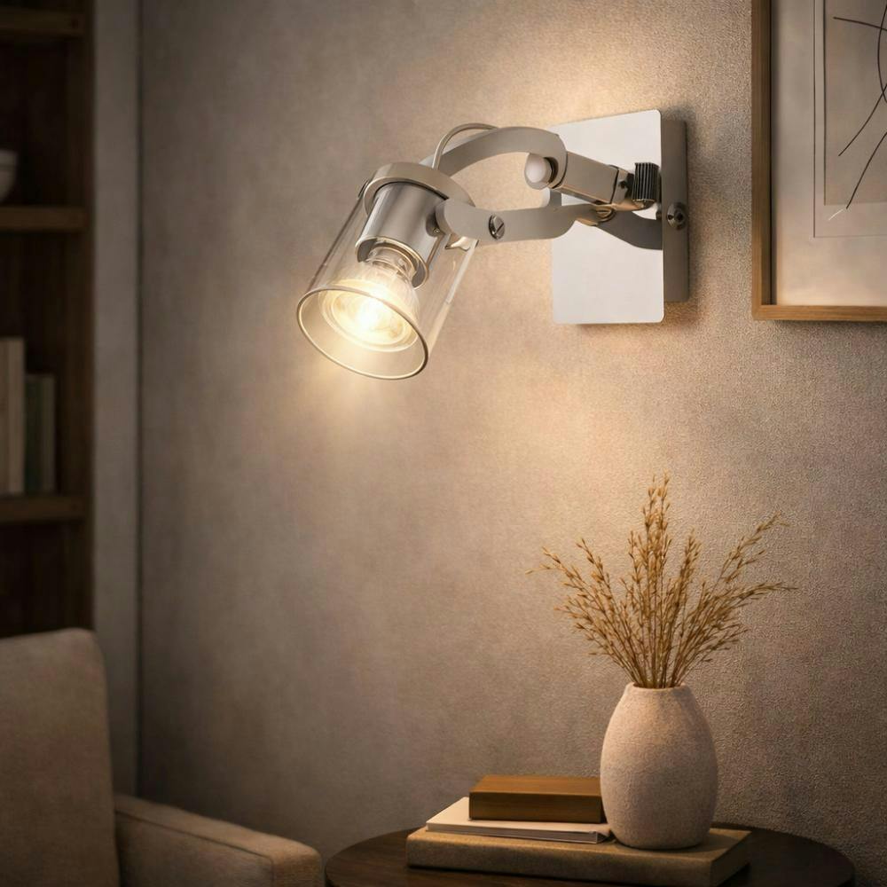 Pagazzi Lighting Light/White Pagazzi Ing Errol 1 Polished Chrome And Spot Ceiling With Glass Shade
