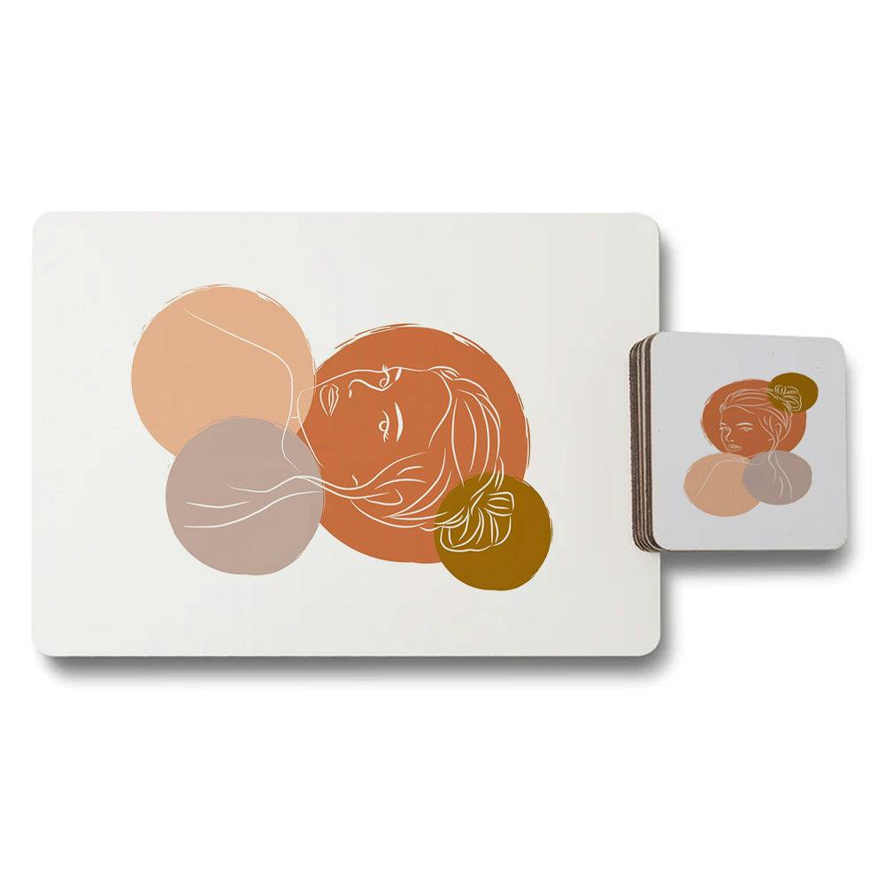Rackhams Set Of 12 Placemats And Coasters With Designer Artwork And Wood Bottom