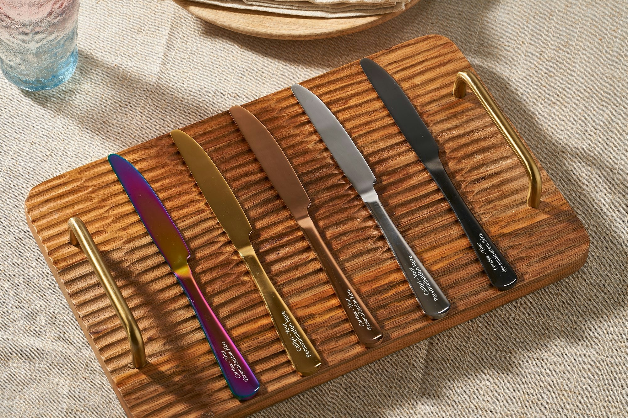 Rackhams Gold Valentine's Day Personalised Stainless Steel Table Knife - No