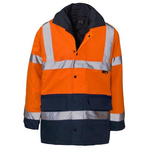 Coolandnew Orange Standsafe Hv302 Hi Vis Waterproof Parka Jacket - /Navy - 3XL