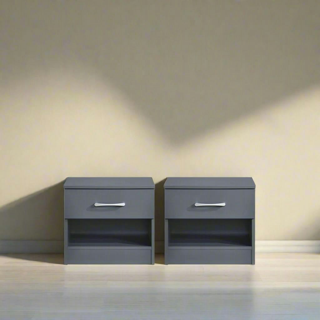 Swish Furniture Highbury Bedside Table - Grey - 1 Drawer - Image 2