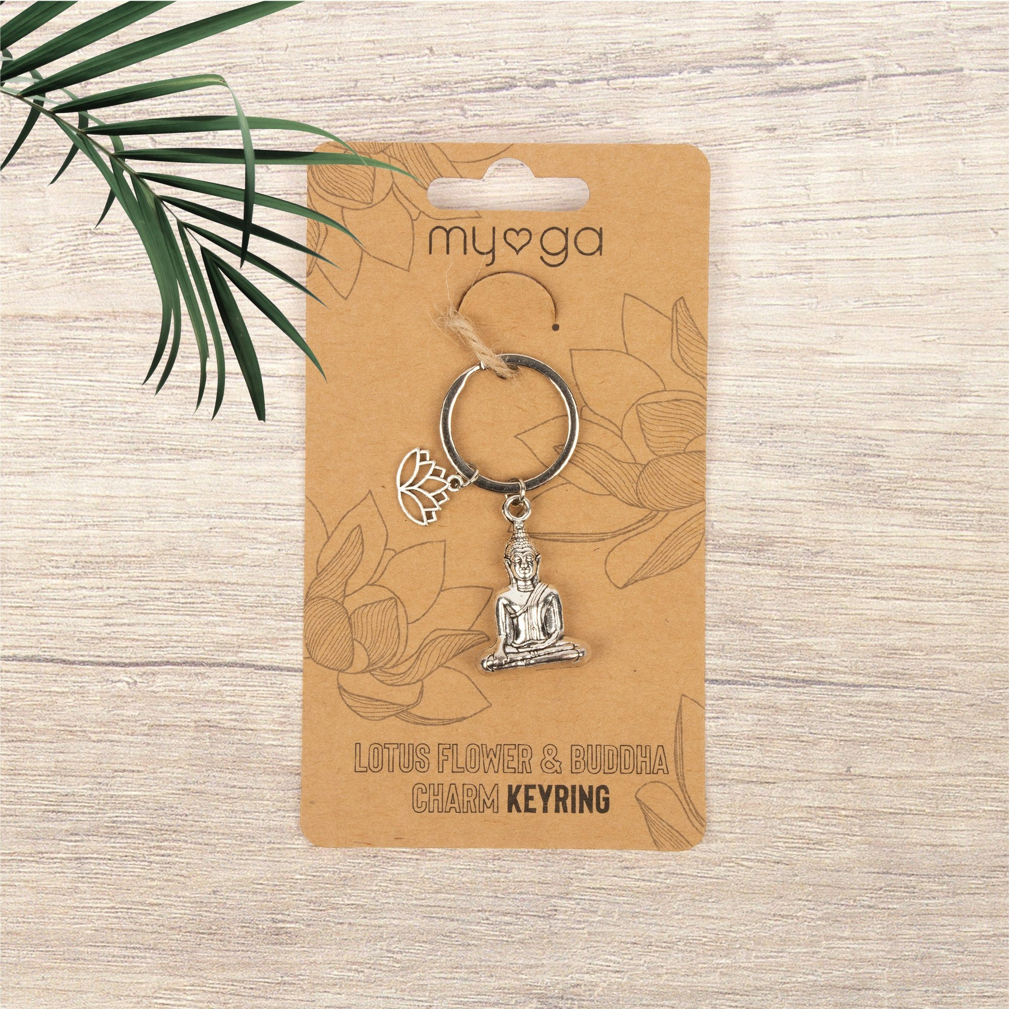 Myga Crystal And Zinc Keychain - Buddha Lotus Flower