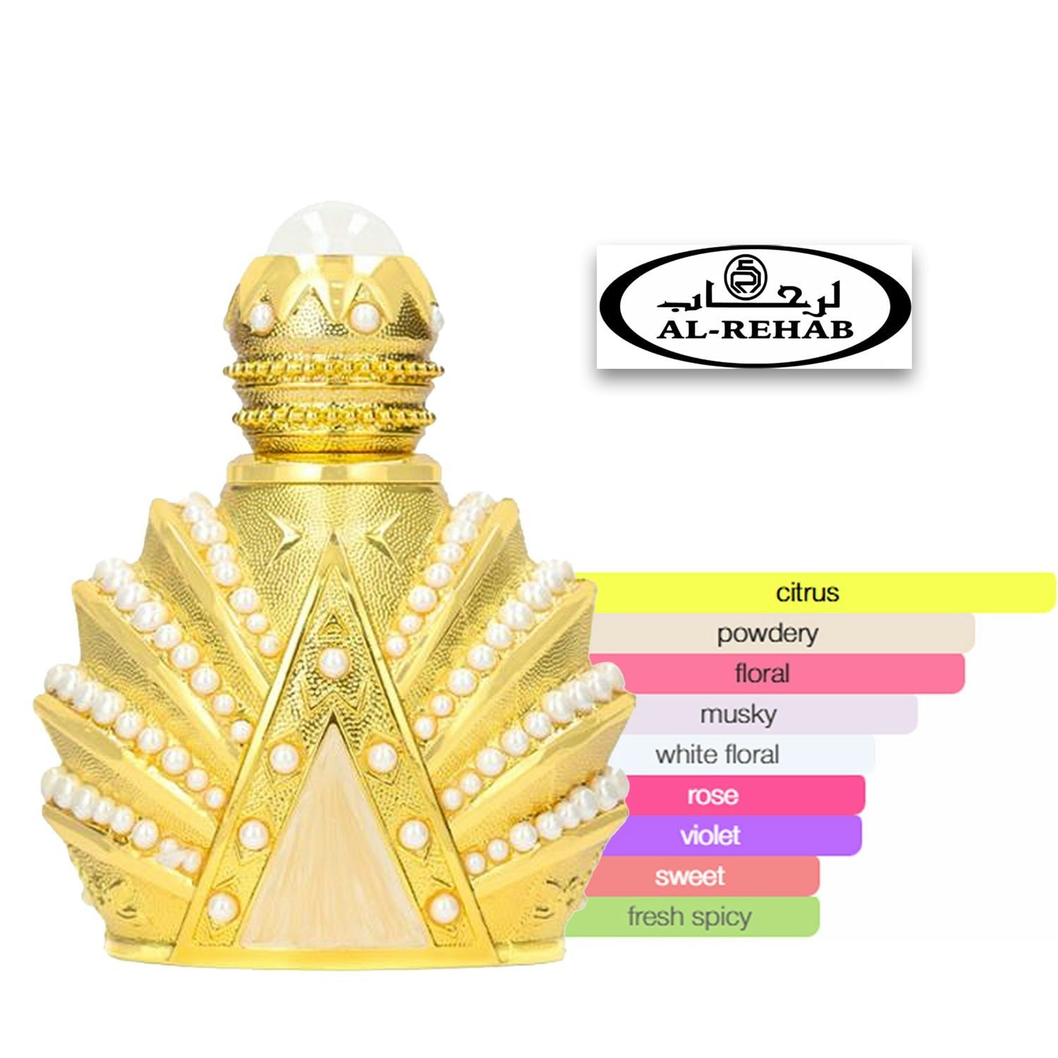 al rehab crown perfumes Al Rehab Bahrain Pearl 20ml Concentrated Perfume Oil in Gold - Image 2