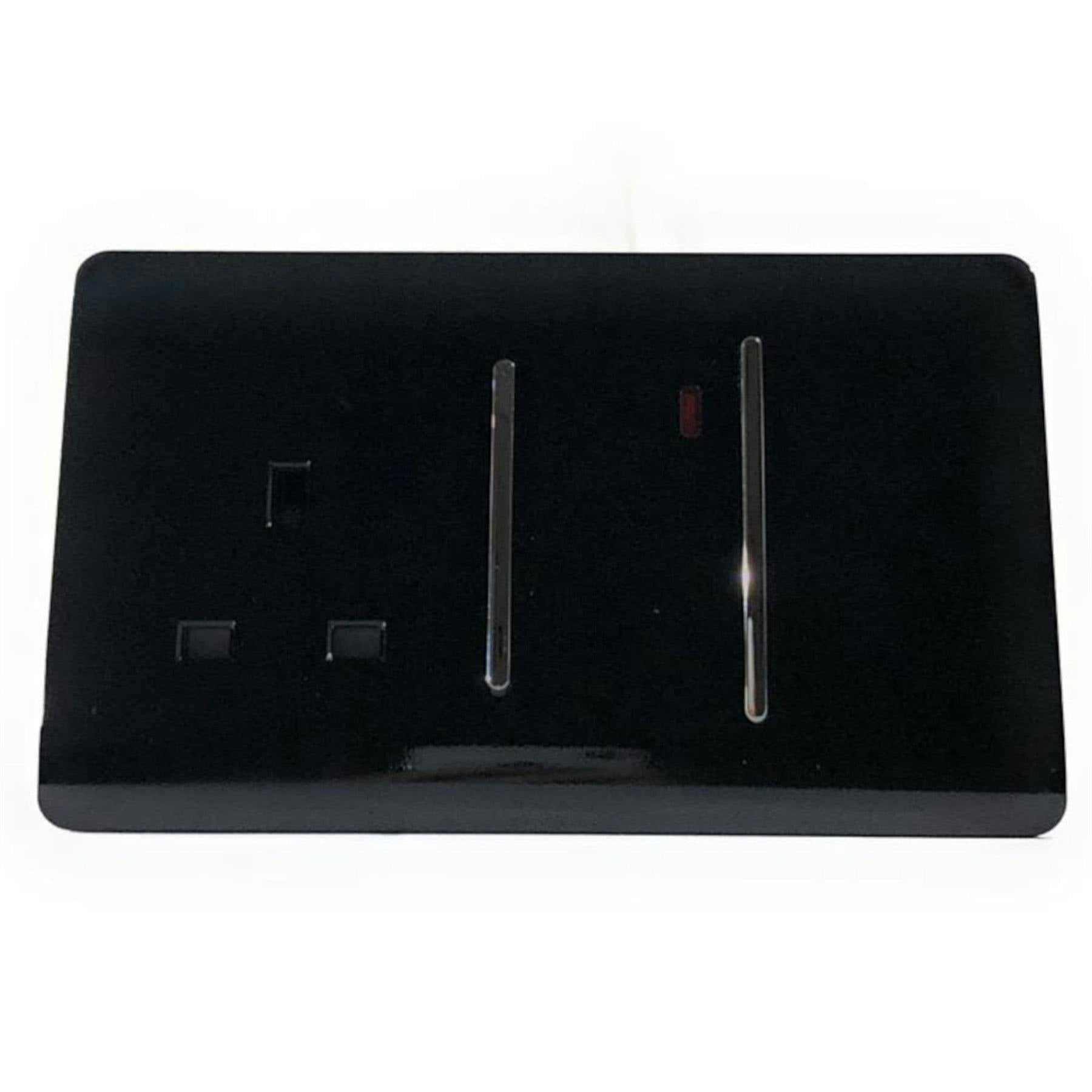 Trendi Switch 45A Cooker Switch & 13A Plug Socket - Black - Double Plate - Image 8