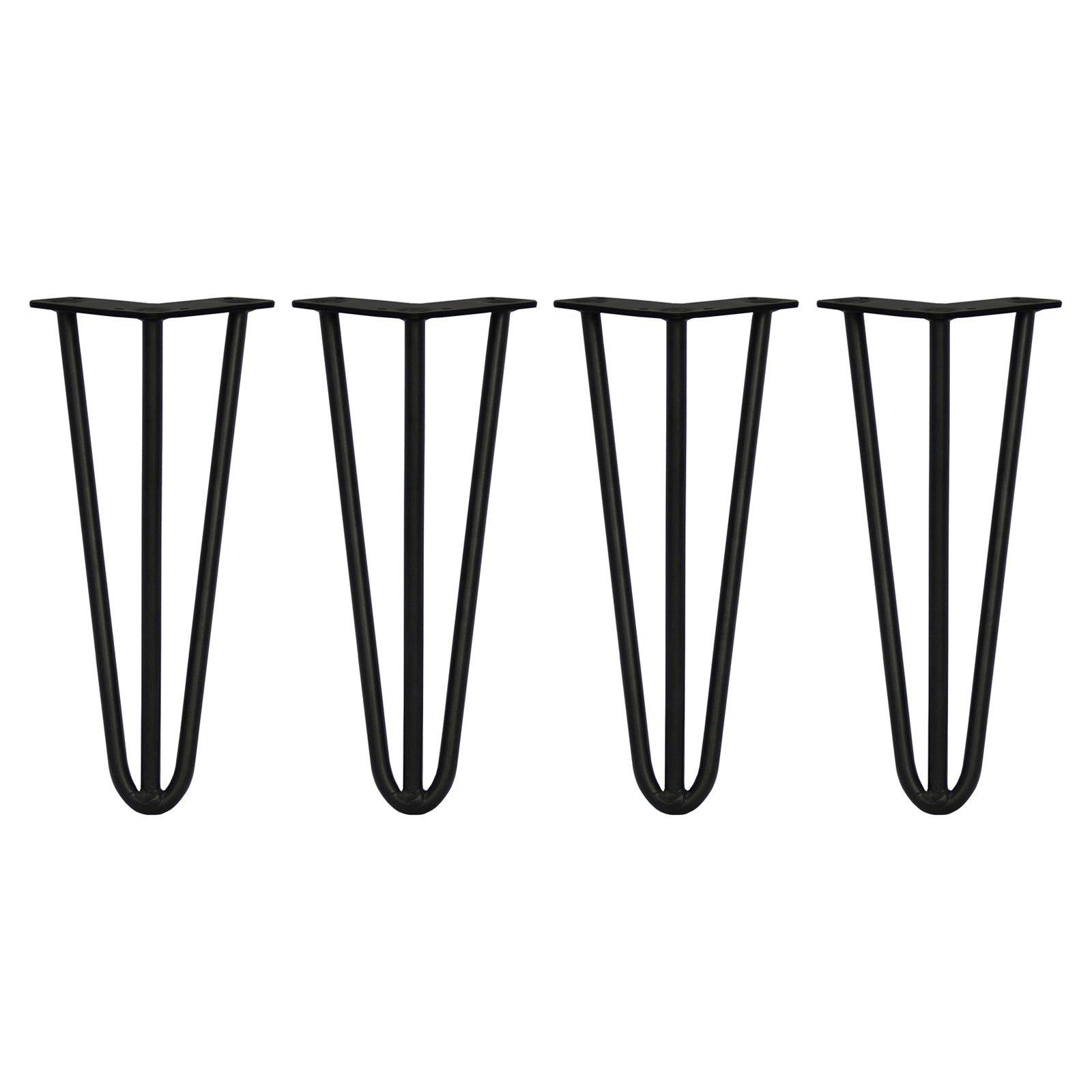 Skiski Black 4 X Hairpin Legs - 3 Prong - 12Mm 12"
