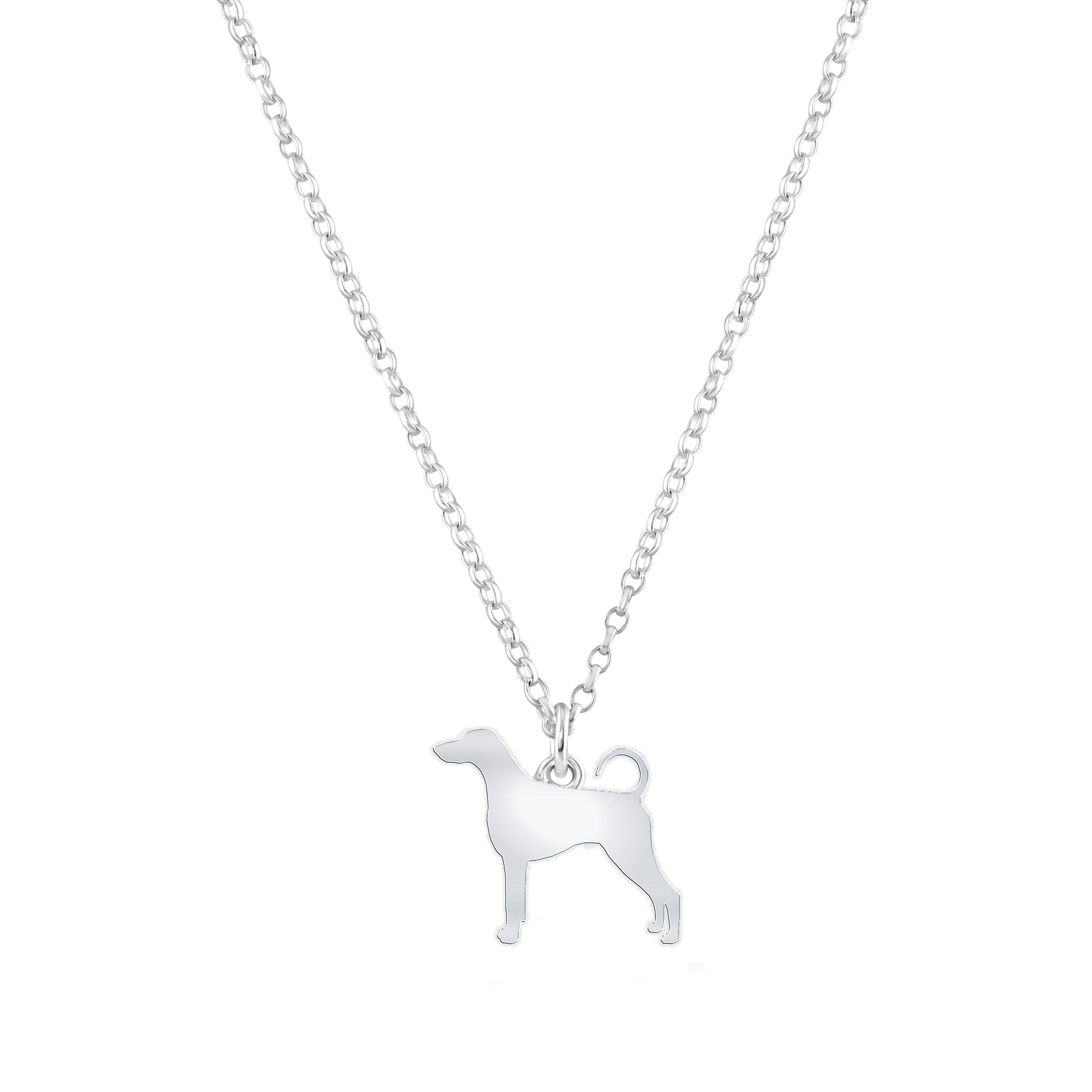Mylee London Silver Dobermann Silhouette Necklace - Personalised - Yes