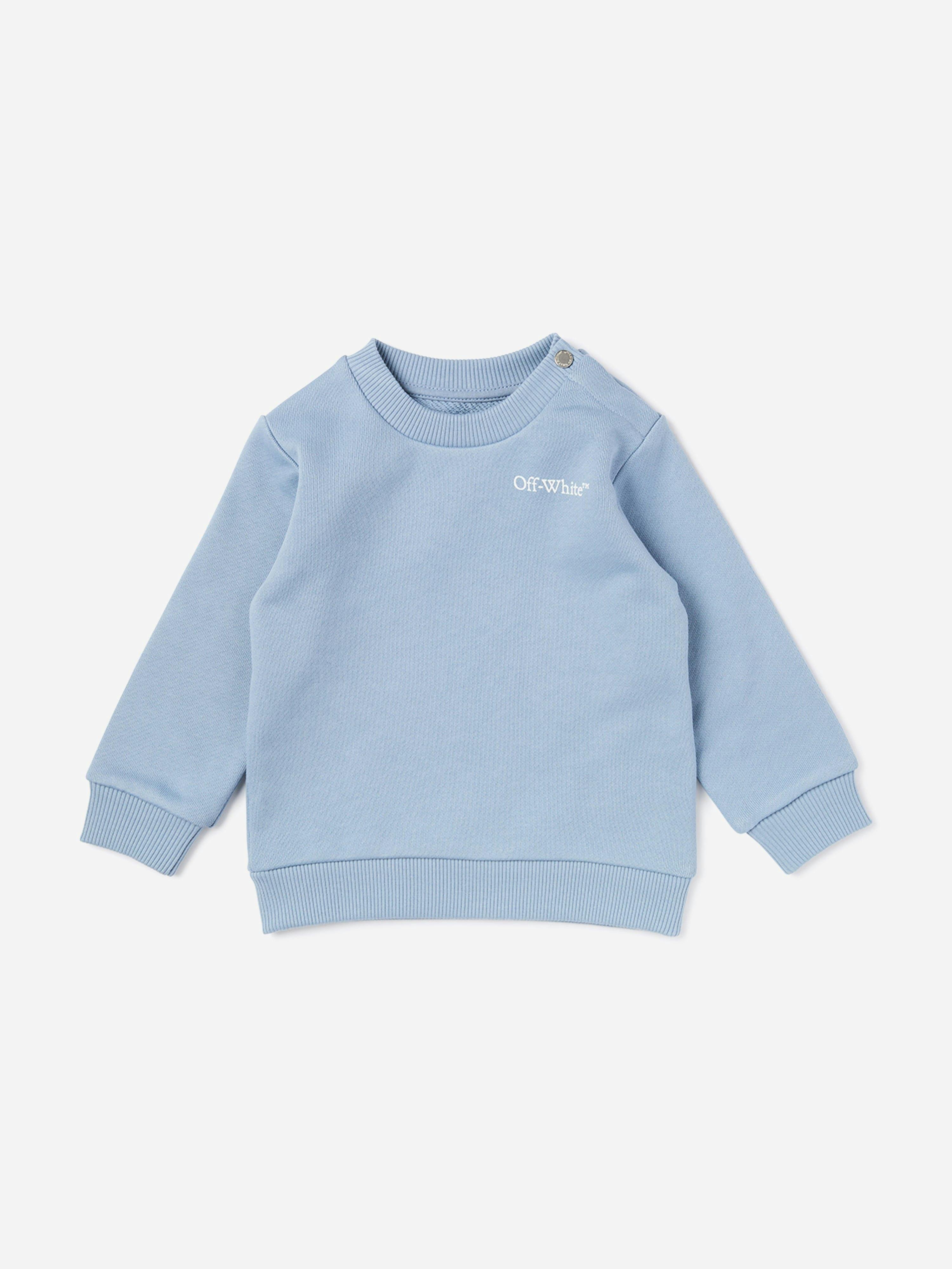 Off-White White/Blue Off- Baby Scribble Diag Crewneck Sweatshirt In - 9-12 Mths