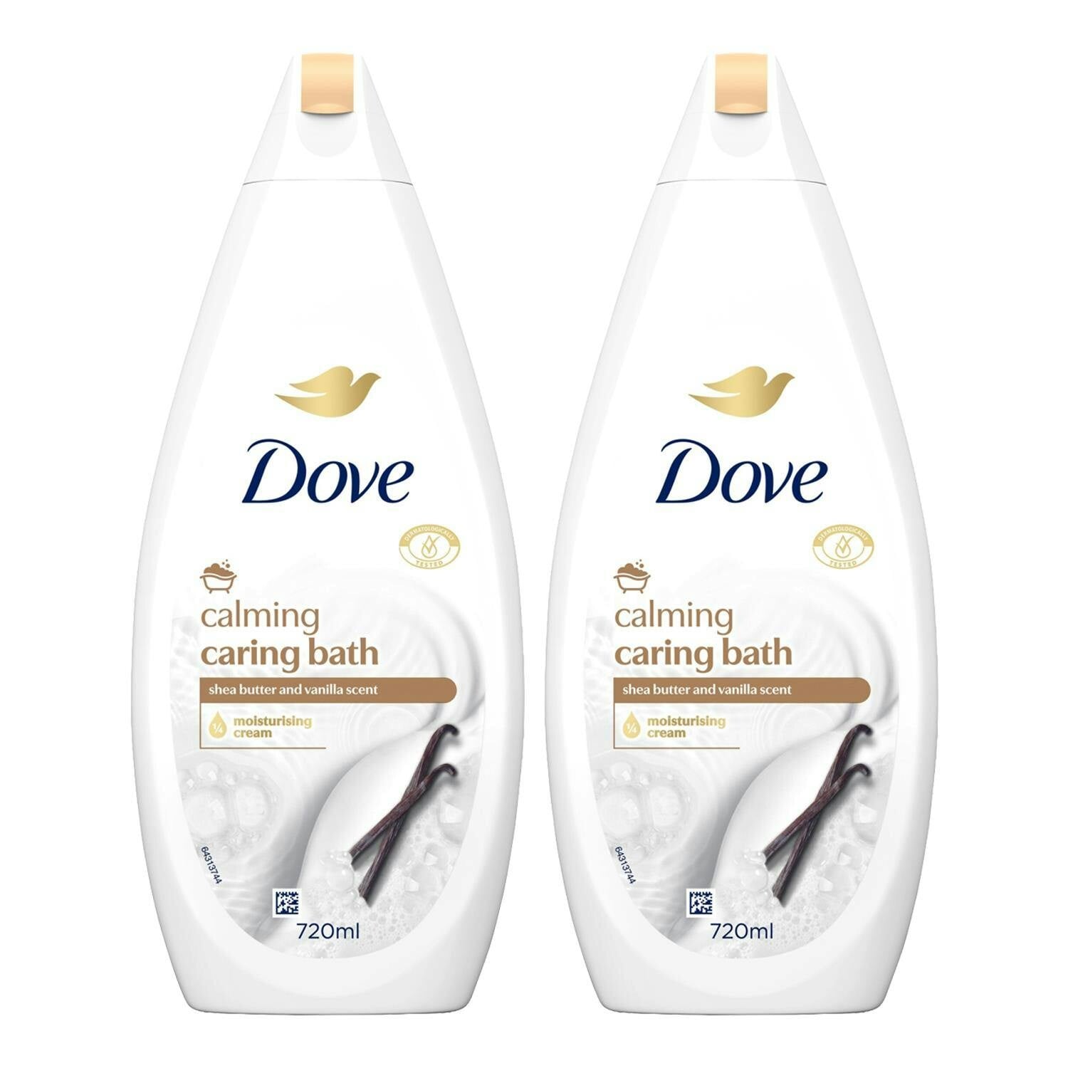 Dove Cream Caring Bath Calming Bath Soak 720 Ml With Shea Butter & Vanilla 2 Pack