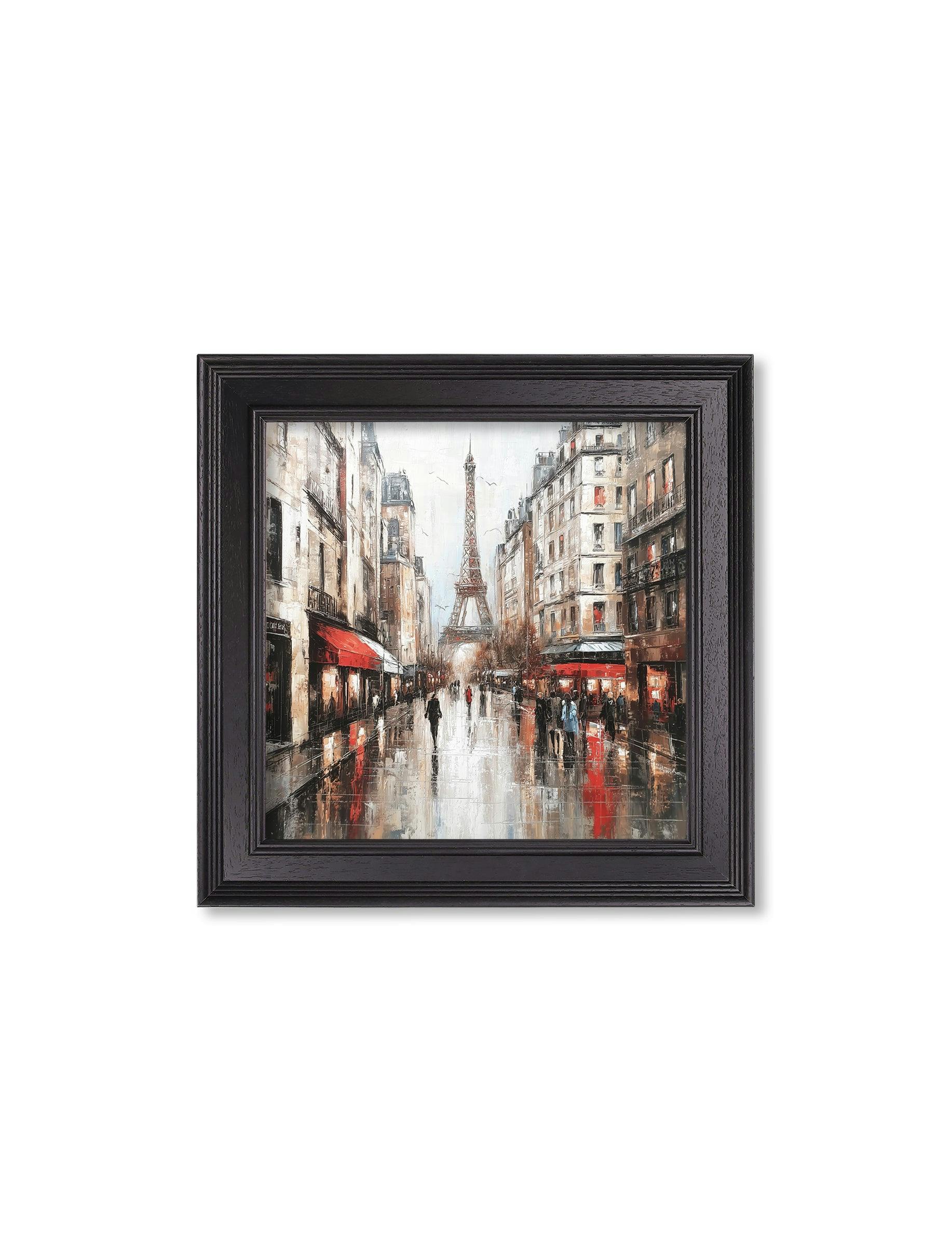 Exceptional Art Black Paris Eiffel Tower - Hurstwood Square Frame - 44 X 44Cm
