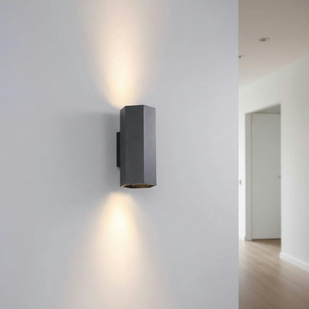 Ultra Beam Lighting Black/Light 10 Watt Hexagonal Up And Down Indoor Wall