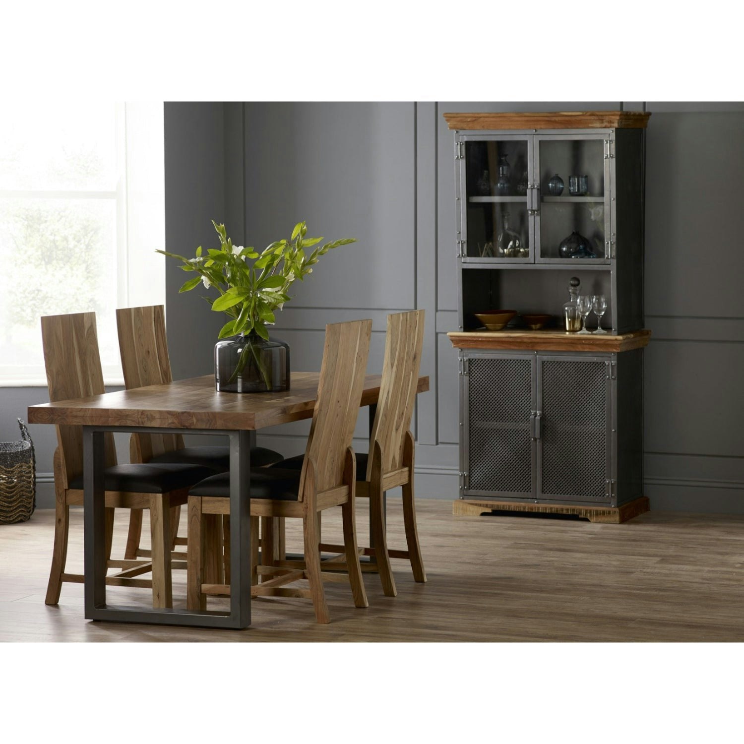 Ih Design White Dunphy Industrial Rectangular 6 Seater Dining Table - Wood - 160Cm X 85Cm X 76Cm (Lxdxh) - Dining Table