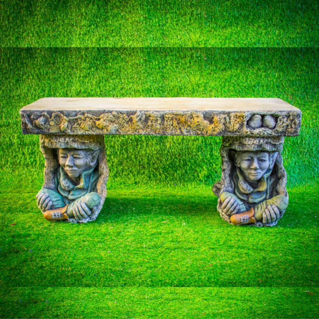 Rackhams Stone Cast Garden Bench Seat Pixie Goblin Magical Design 100 M