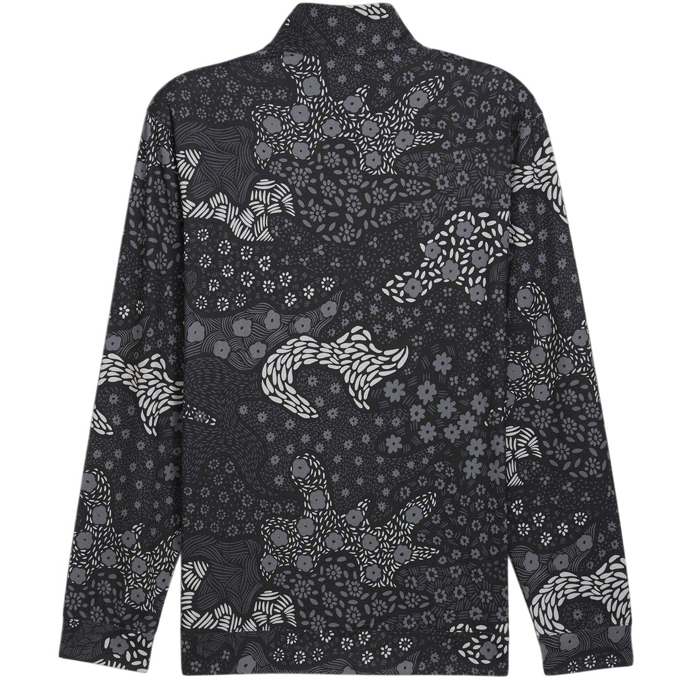 Puma Men's Black Camo Quarter Zip T-Shirt - /Slate - L - /Slate - 84% Recycled Polyester/16% Elastane