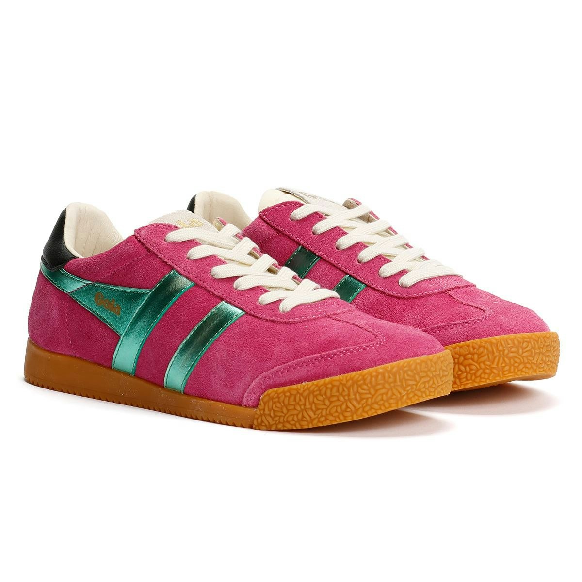 Gola Women's Fuchsia/Black Elan Glitz Suede /Emerald/ Trainers - Uk 3 / Eu 36 / Us 5