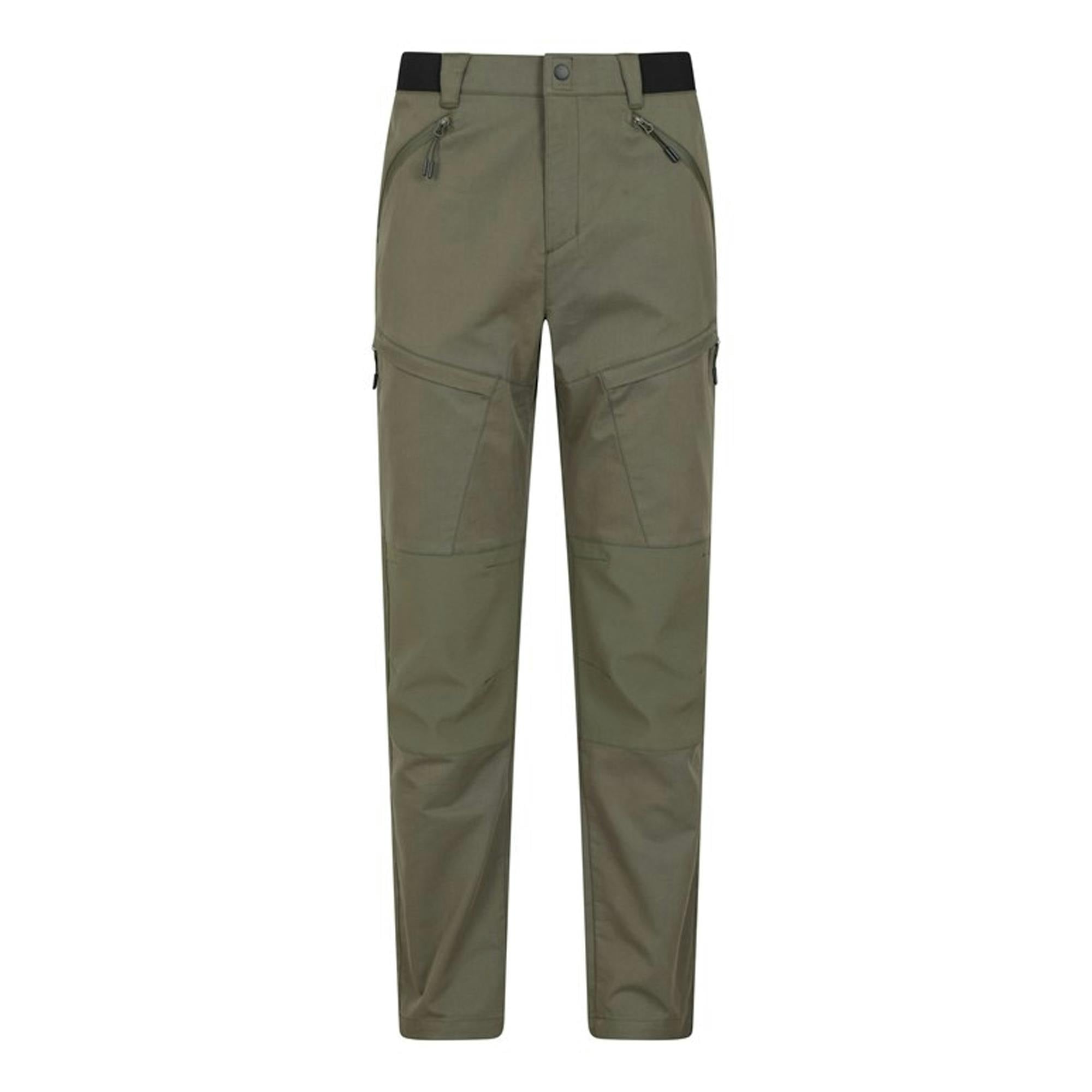 Mountain Warehouse Men's Green Jungle Hiking Trousers - Khaki - 42S - Khaki - 70% Cotton/20% Elastane/10% Polyester