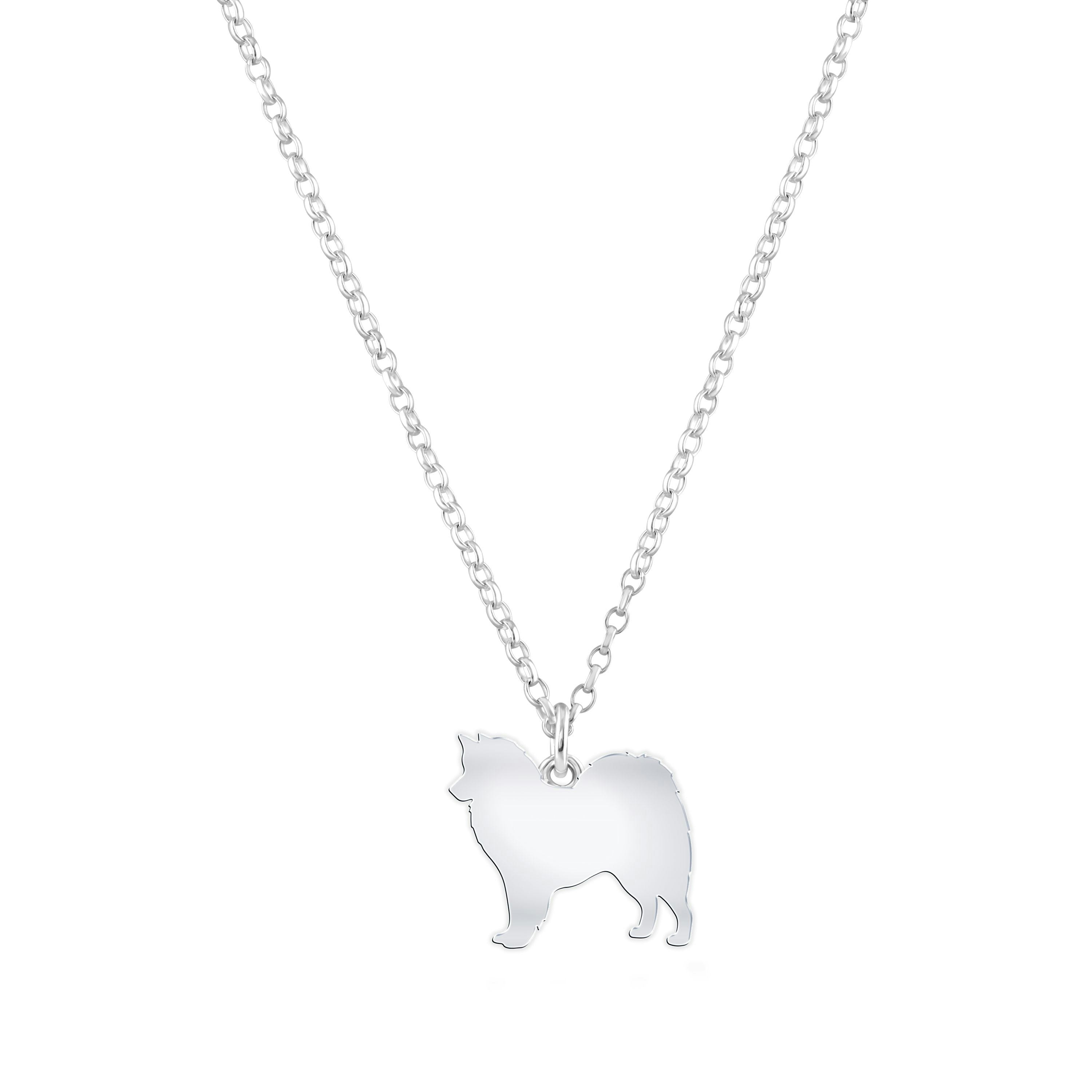 Mylee London Silver Canadian Eskimo Dog Silhouette Necklace - Personalised - Yes