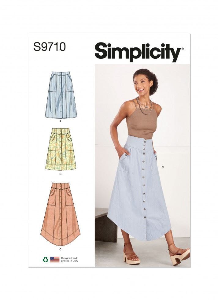 Simplicity Women's Sewing Pattern 9710, Skirts For K5 (8-10-12-14-16) - Intermediate - K5 (8-10-12-14-16)