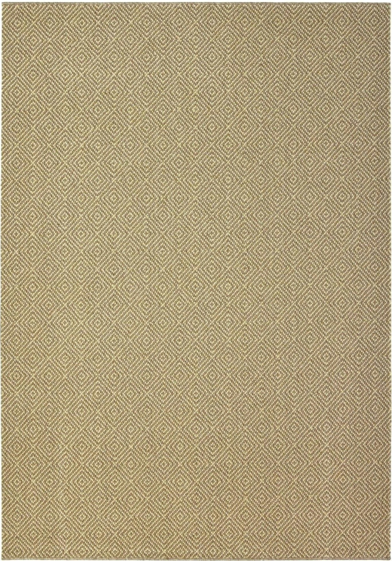 Rackhams Beige Washable Designer Mat Diamond | 132 - 57X90 Cm