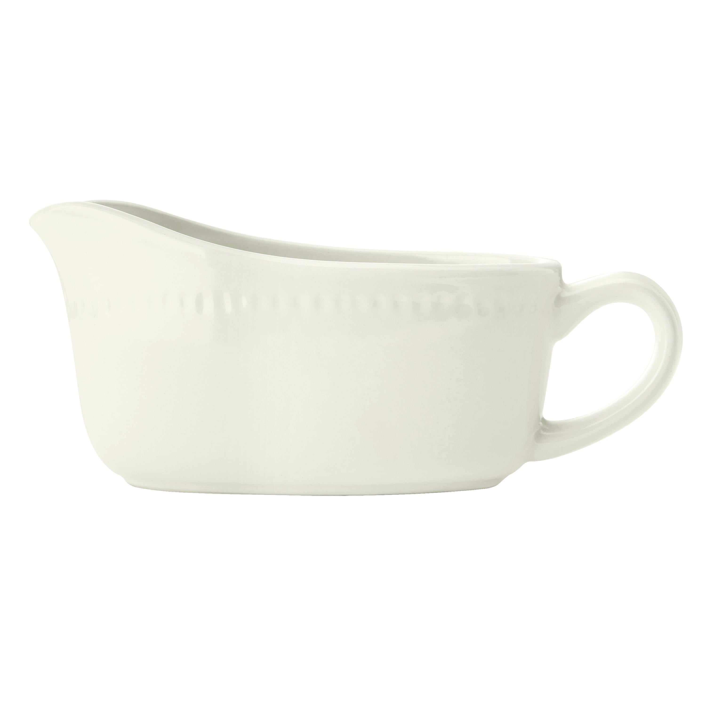 Rackhams Cream/White Cranborne Stoneware Gravy Boat, 300Ml, - Stoneware - Gravy Boat