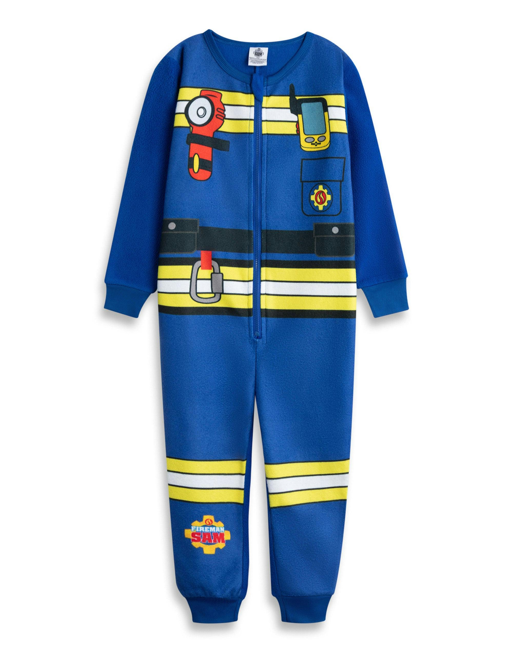 Vanilla Underground Boys Blue Fireman Sam Fire Suit Uniform Onesie - 2-3 Years