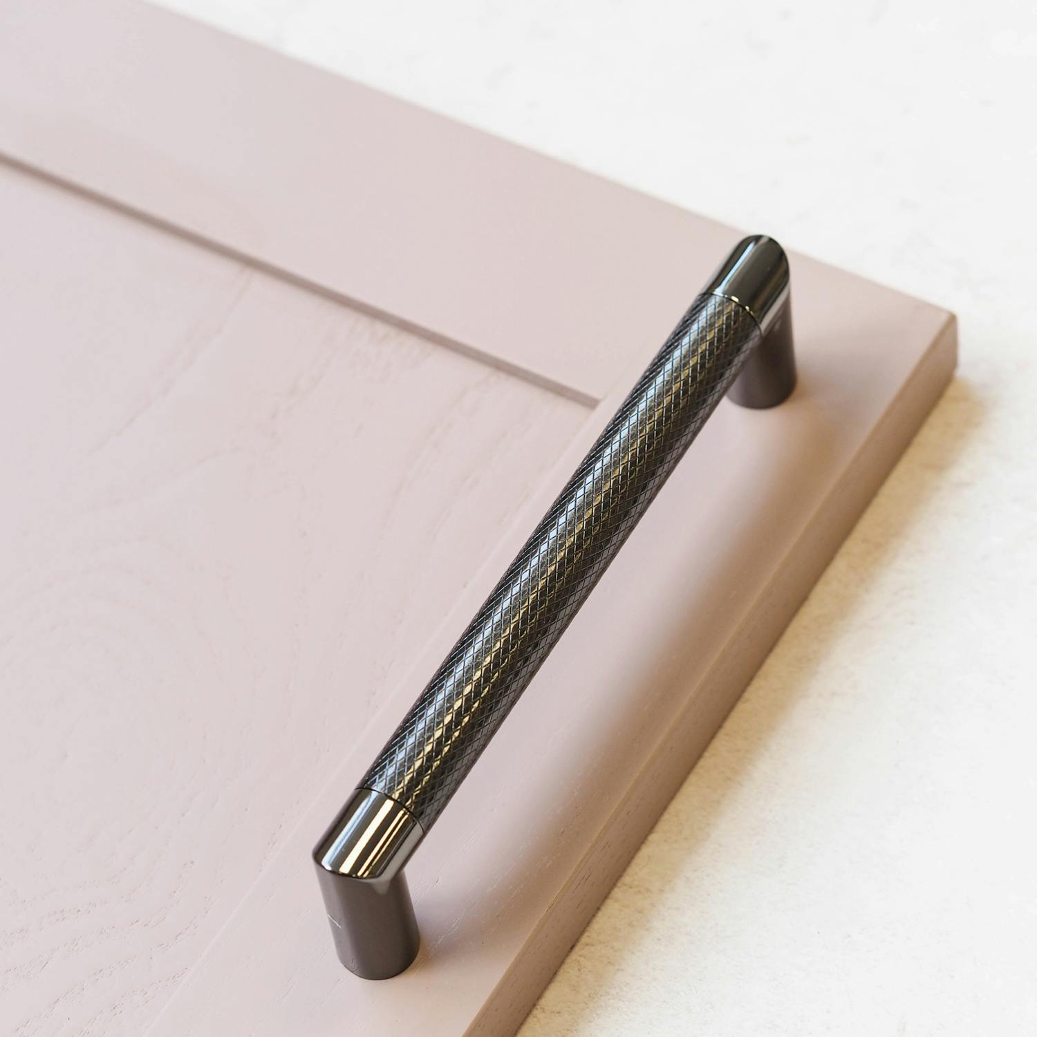 Rackhams Grey/Dark Gunmetal Knurled D Handles - 160Mm Handle